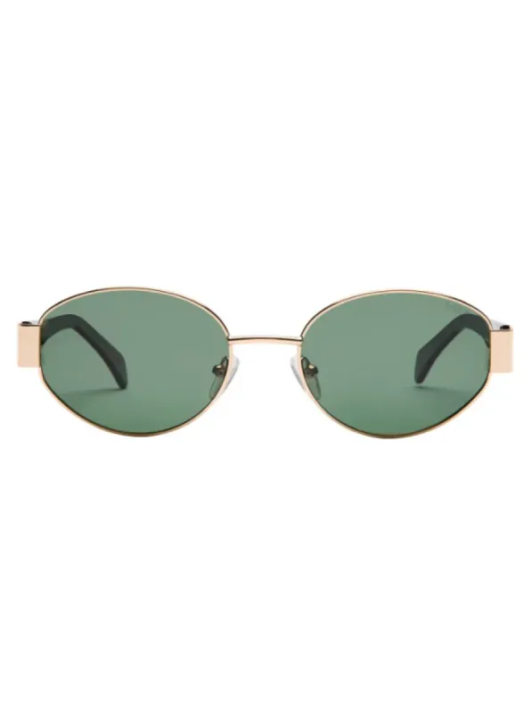Lennox Polarized Lens Sunglasses, Gold/Green | I-SEA sold by North & Main Clothing Company