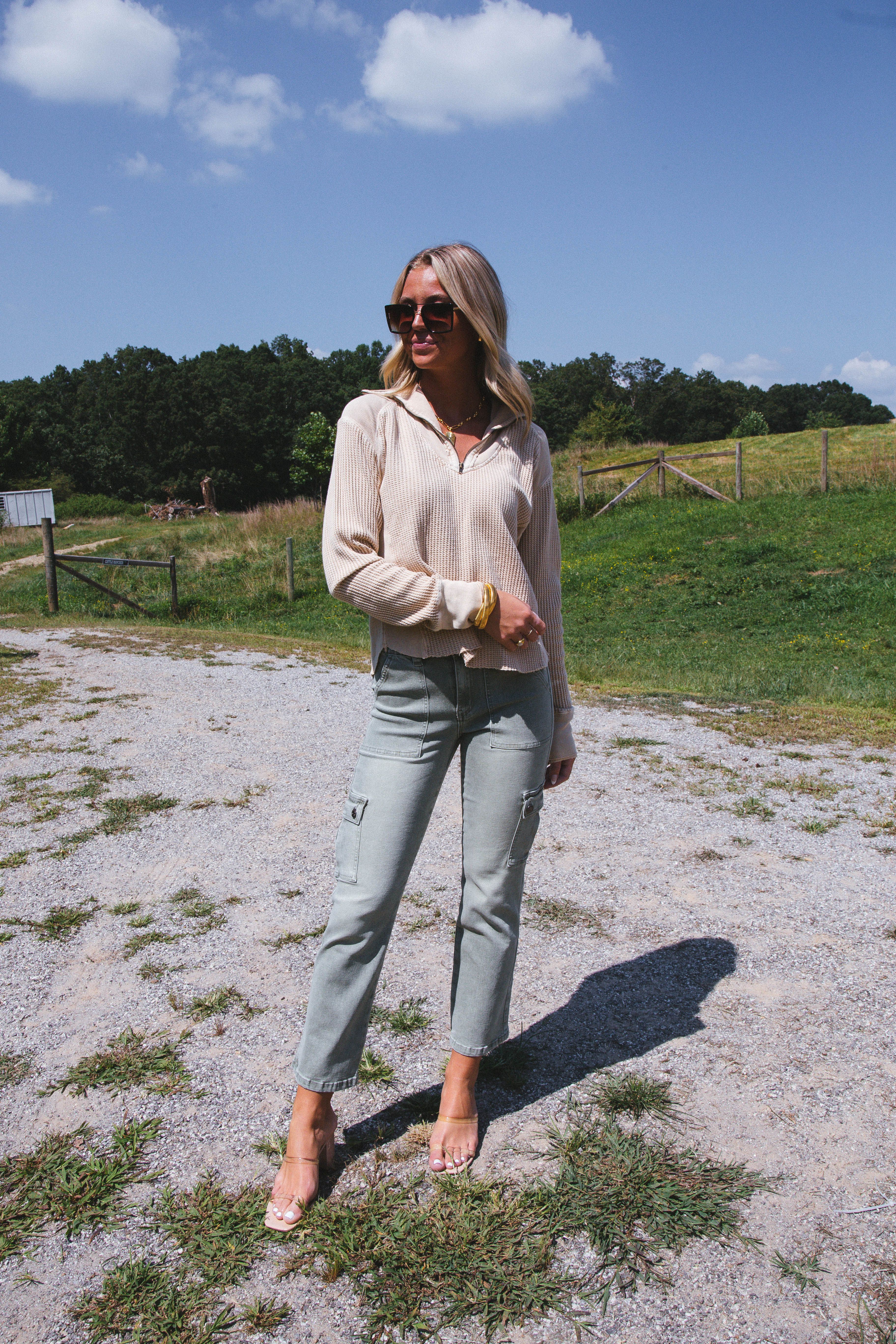 Cammy Cargo Denim Jeans, Olive sold by North & Main Clothing Company product image thumbnail 12