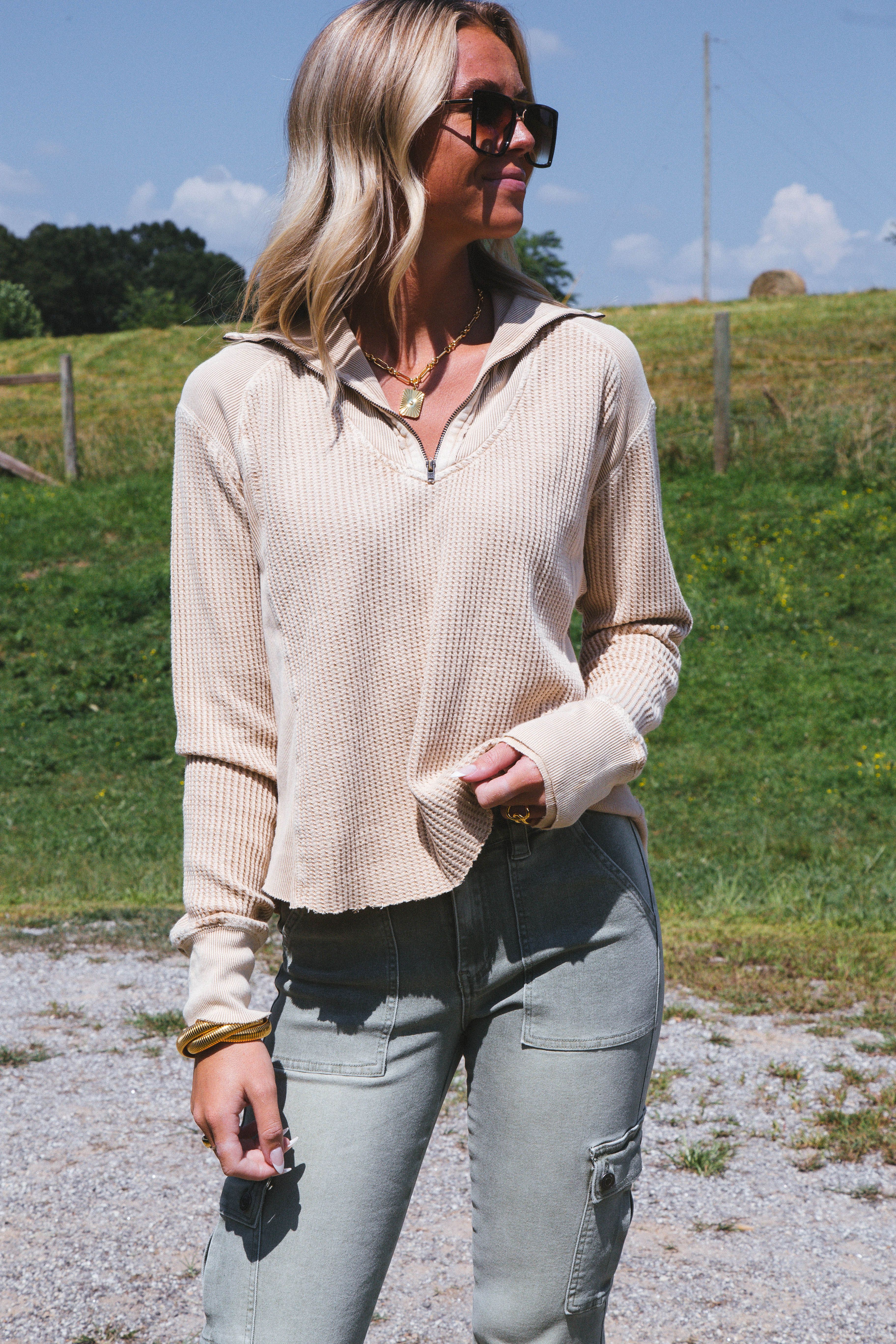 Cammy Cargo Denim Jeans, Olive sold by North & Main Clothing Company product image thumbnail 11