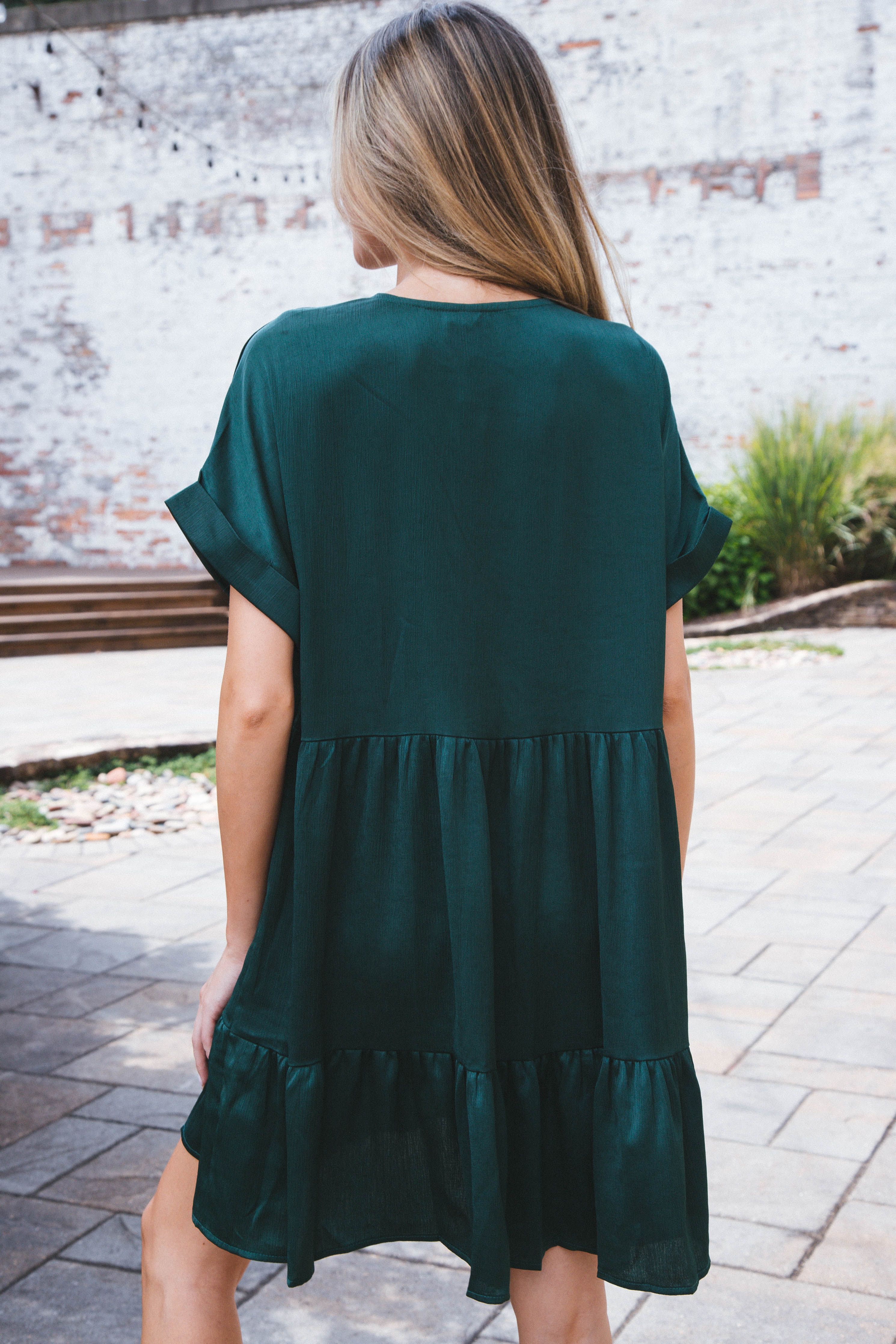 Serrano Tiered Dress, Hunter Green sold by North & Main Clothing Company product image thumbnail 7