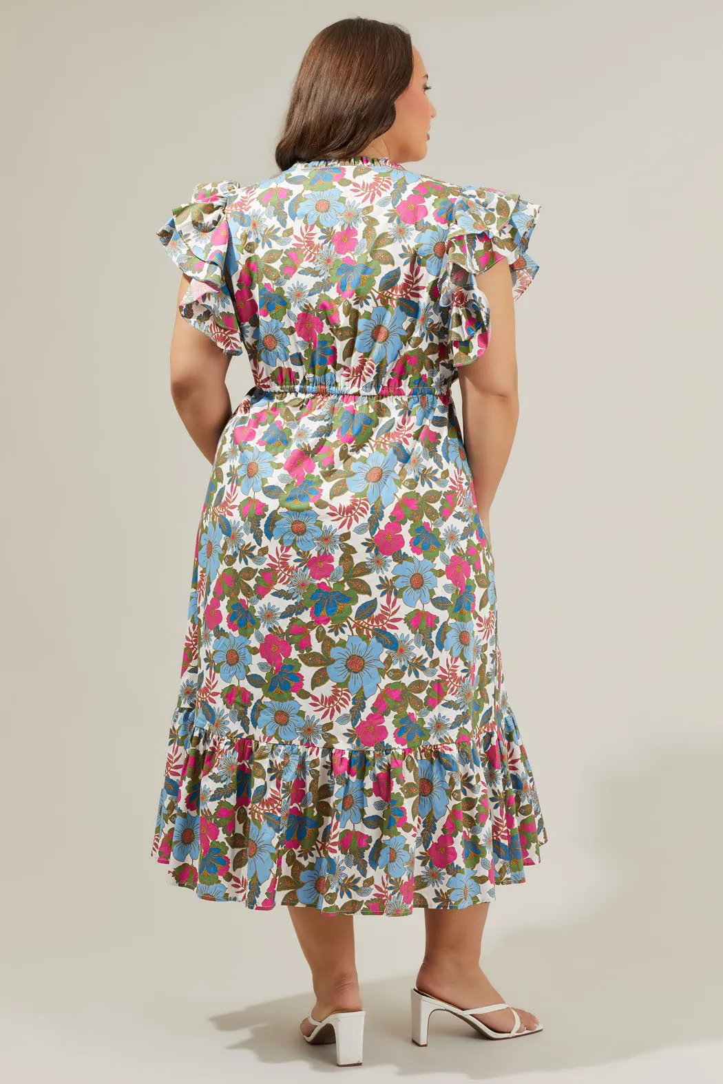 Skylar Ruffle Sleeve Midi Dress, Dusty Olive | Plus Size sold by North & Main Clothing Company product image thumbnail 3