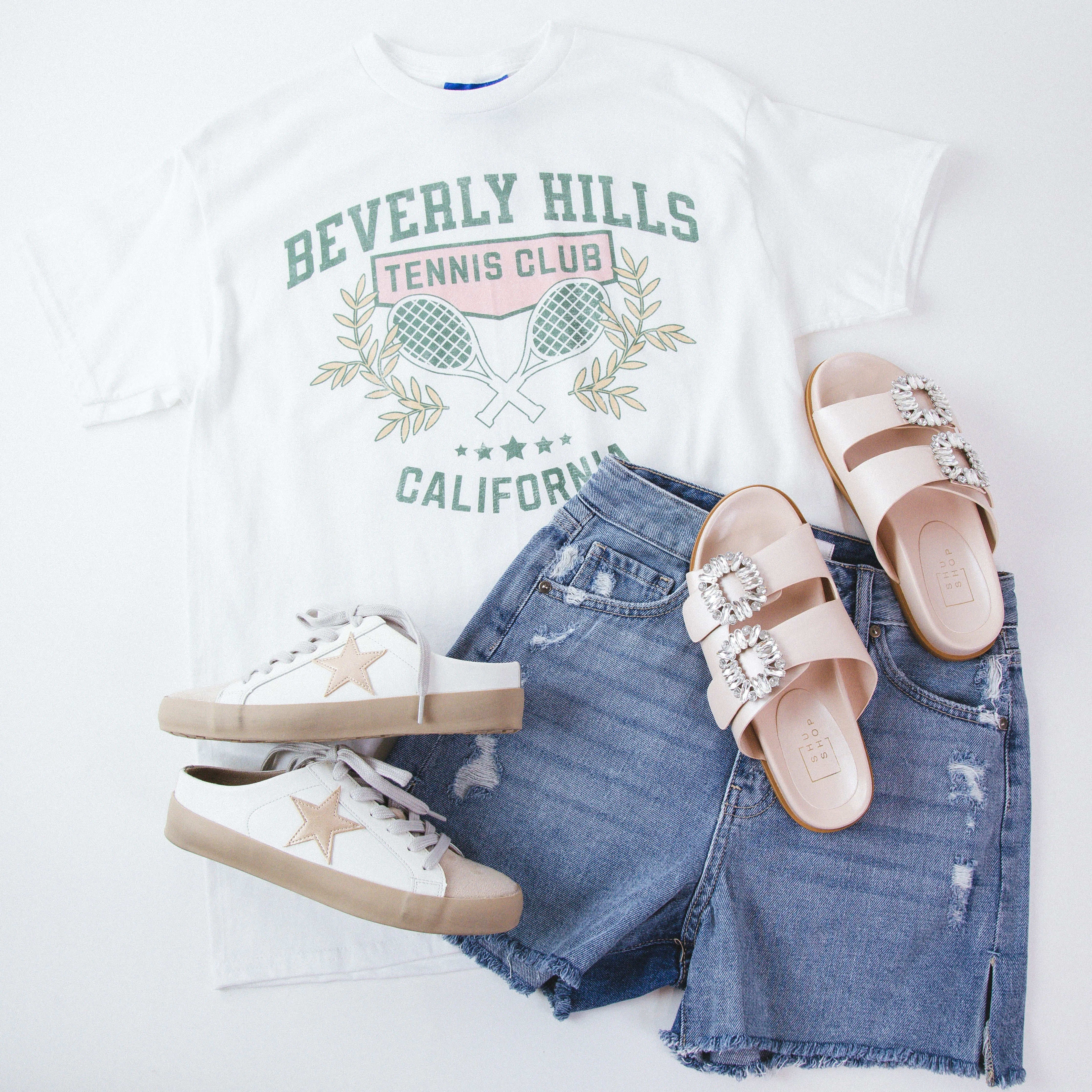Beverly Hills Tennis Club Graphic Tee, White sold by North & Main Clothing Company product image thumbnail 4