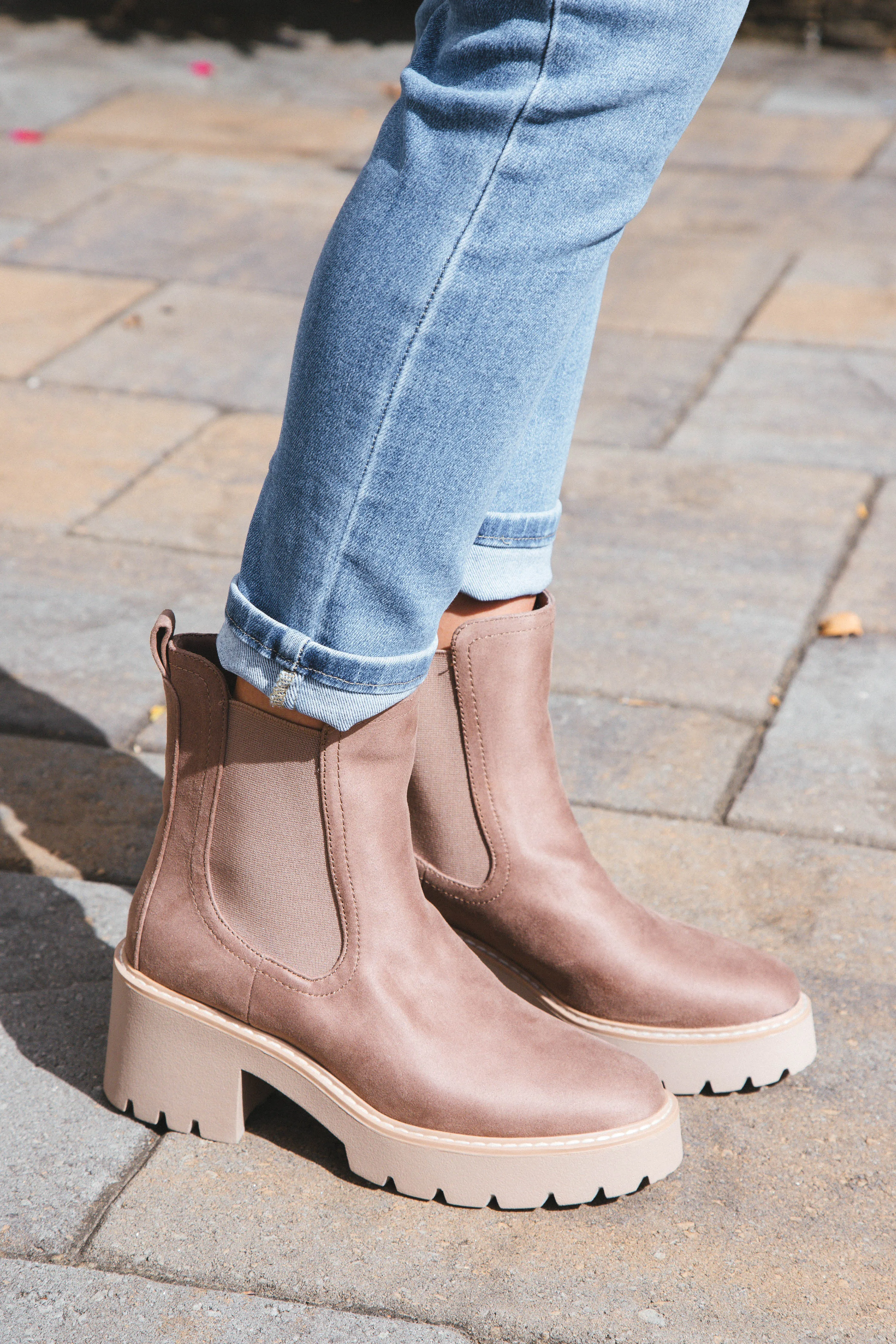 Tobias Lug Sole Chelsea Boot, Truffle| DV by Dolce Vita sold by North & Main Clothing Company