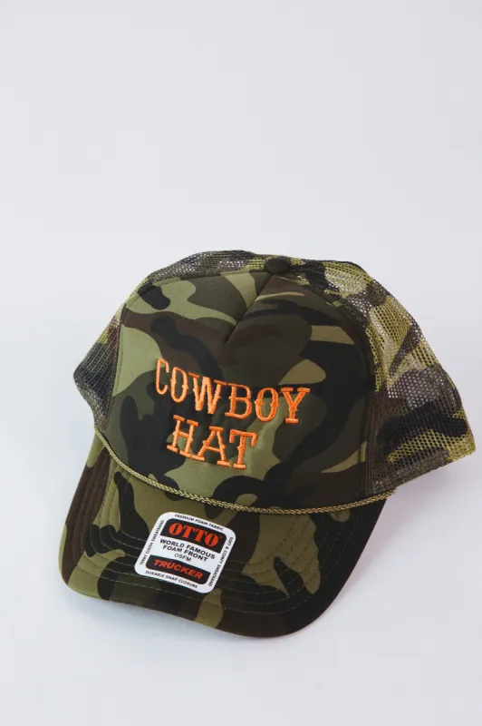 Cowboy Trucker Hat, Solid Camo sold by North & Main Clothing Company