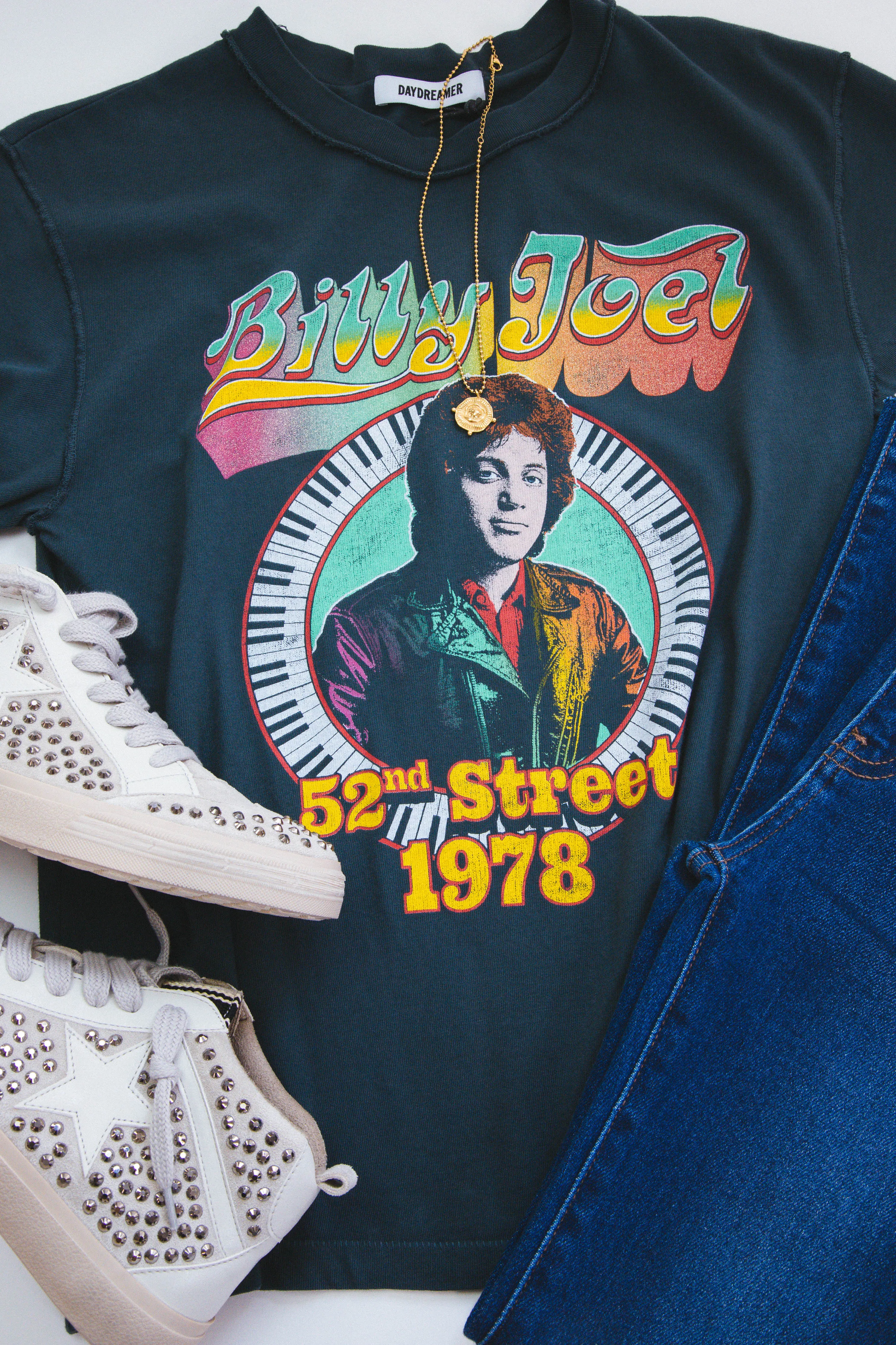 Billy Joel 1978 Tour Tee, Vintage Black | DayDreamer sold by North & Main Clothing Company product image thumbnail 3