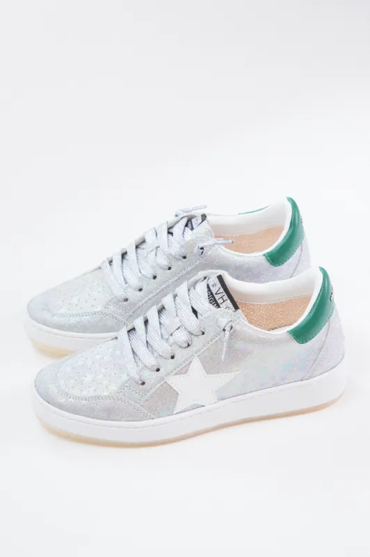 Denisse Low Top Sneaker, Silver Stars | Vintage Havana sold by North & Main Clothing Company