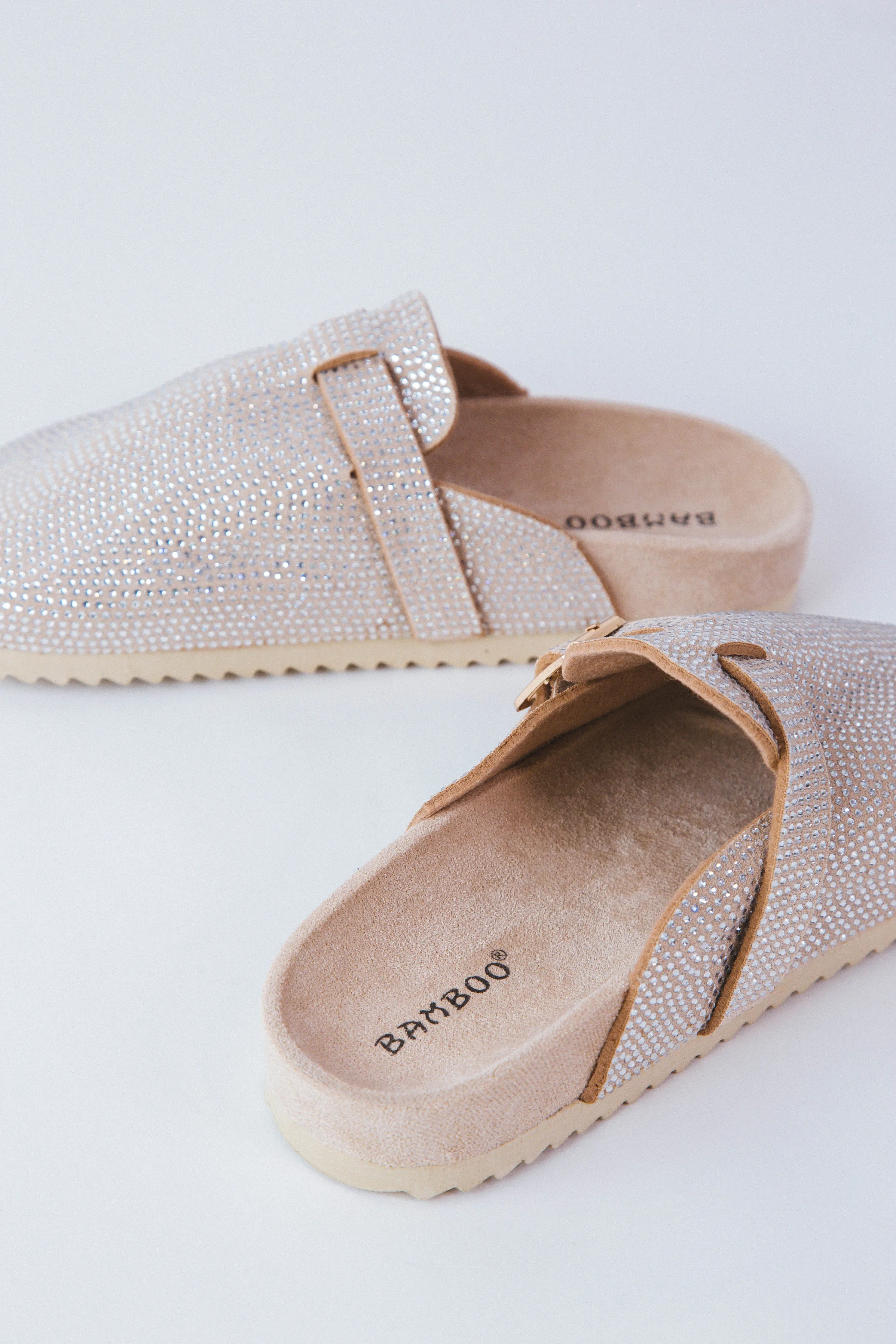 Winner Rhinestone Mule, Natural Microfiber Fabric sold by North & Main Clothing Company product image thumbnail 2