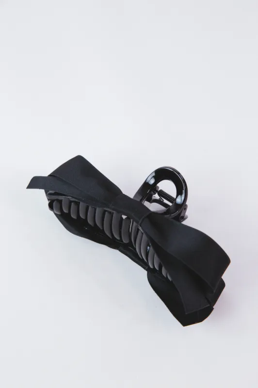 Large Ribbon Bow Hair Claw, Black sold by North & Main Clothing Company