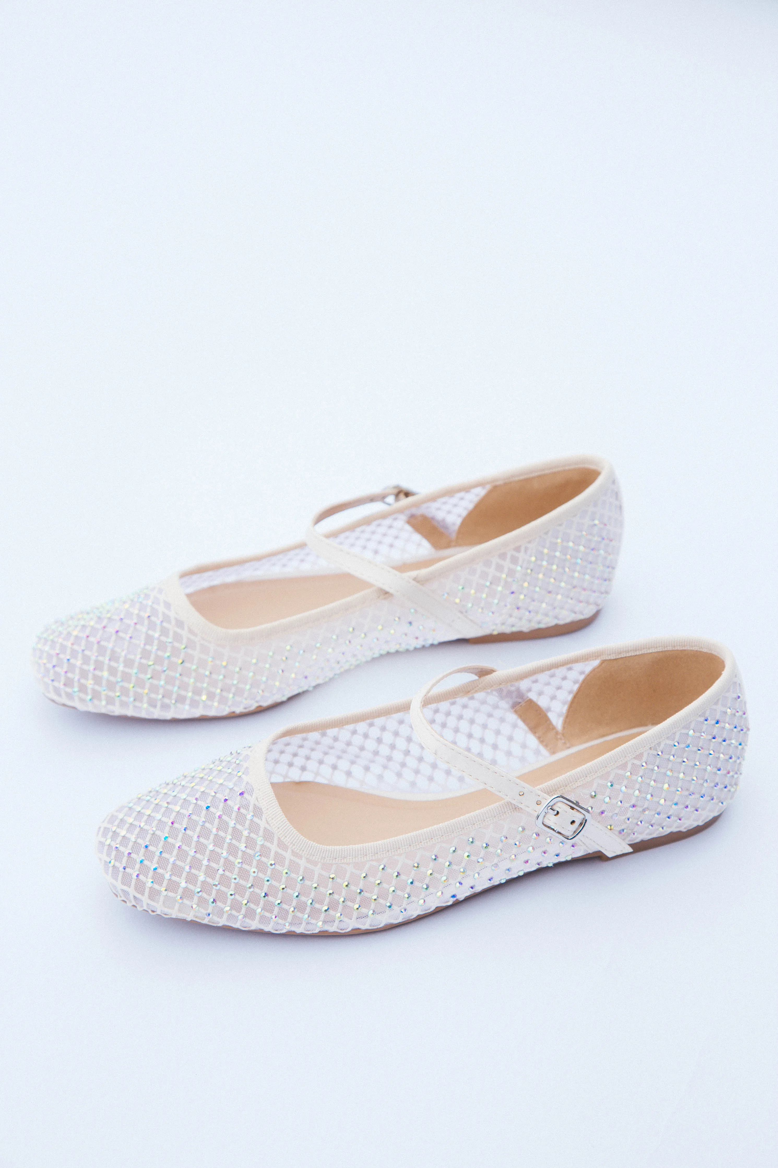 Geneva Jewel Mesh Ballet Flat, Cream Mesh sold by North & Main Clothing Company product image thumbnail 2