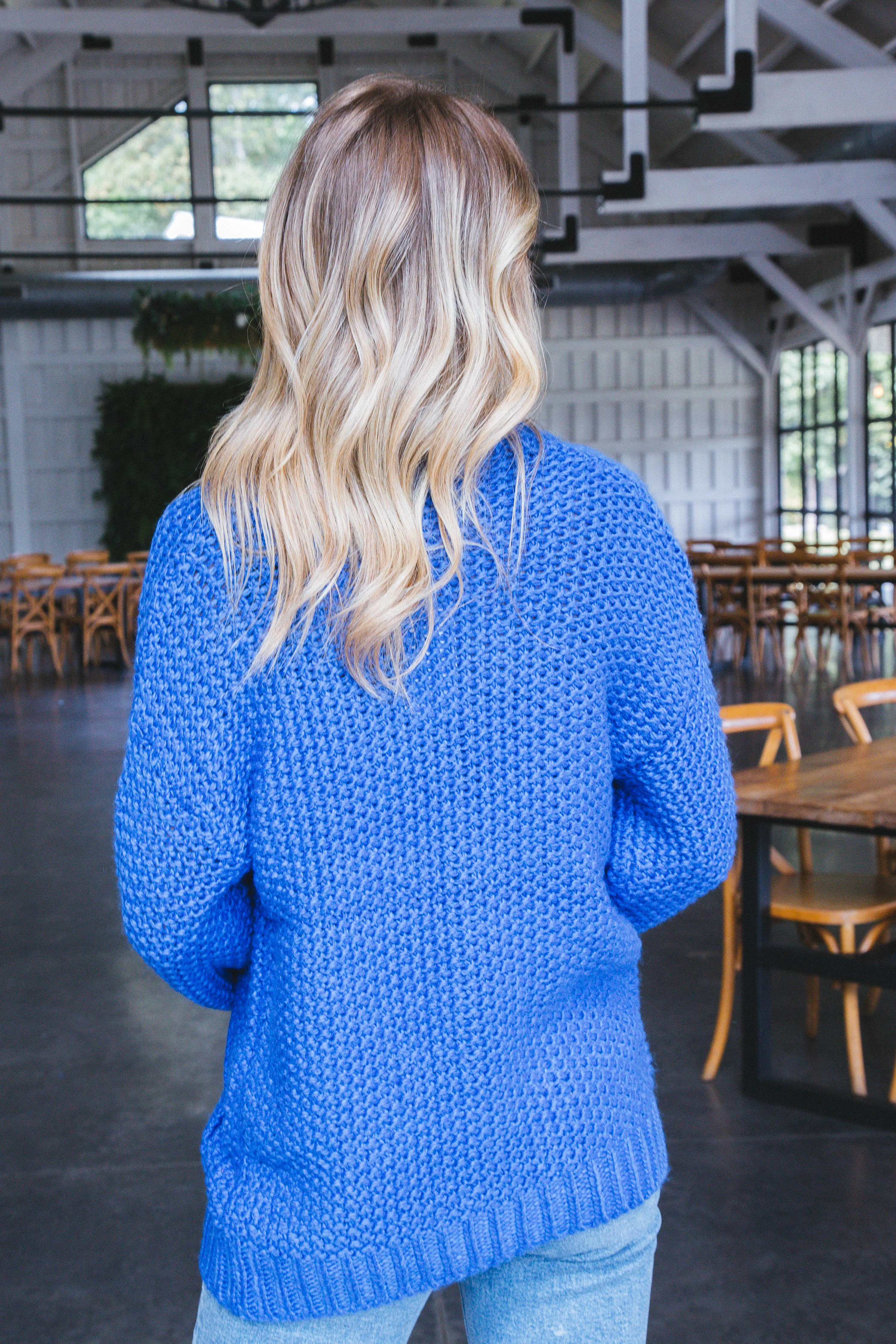 Eleanor Button Down Cardigan, Electric Blue | Sadie & Sage sold by North & Main Clothing Company product image thumbnail 3