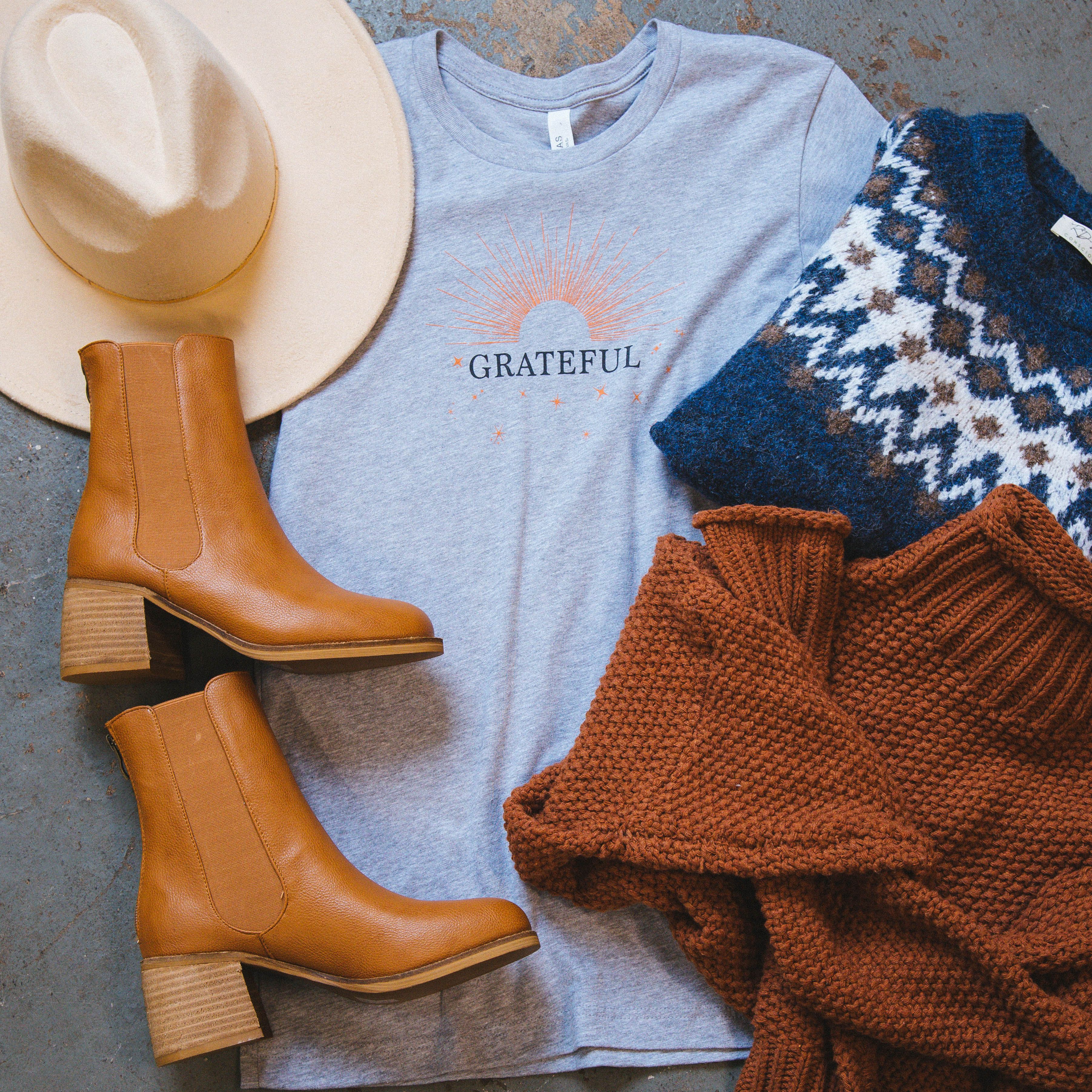 Grateful Sunburst Graphic Tee, Heather Grey sold by North & Main Clothing Company product image thumbnail 9