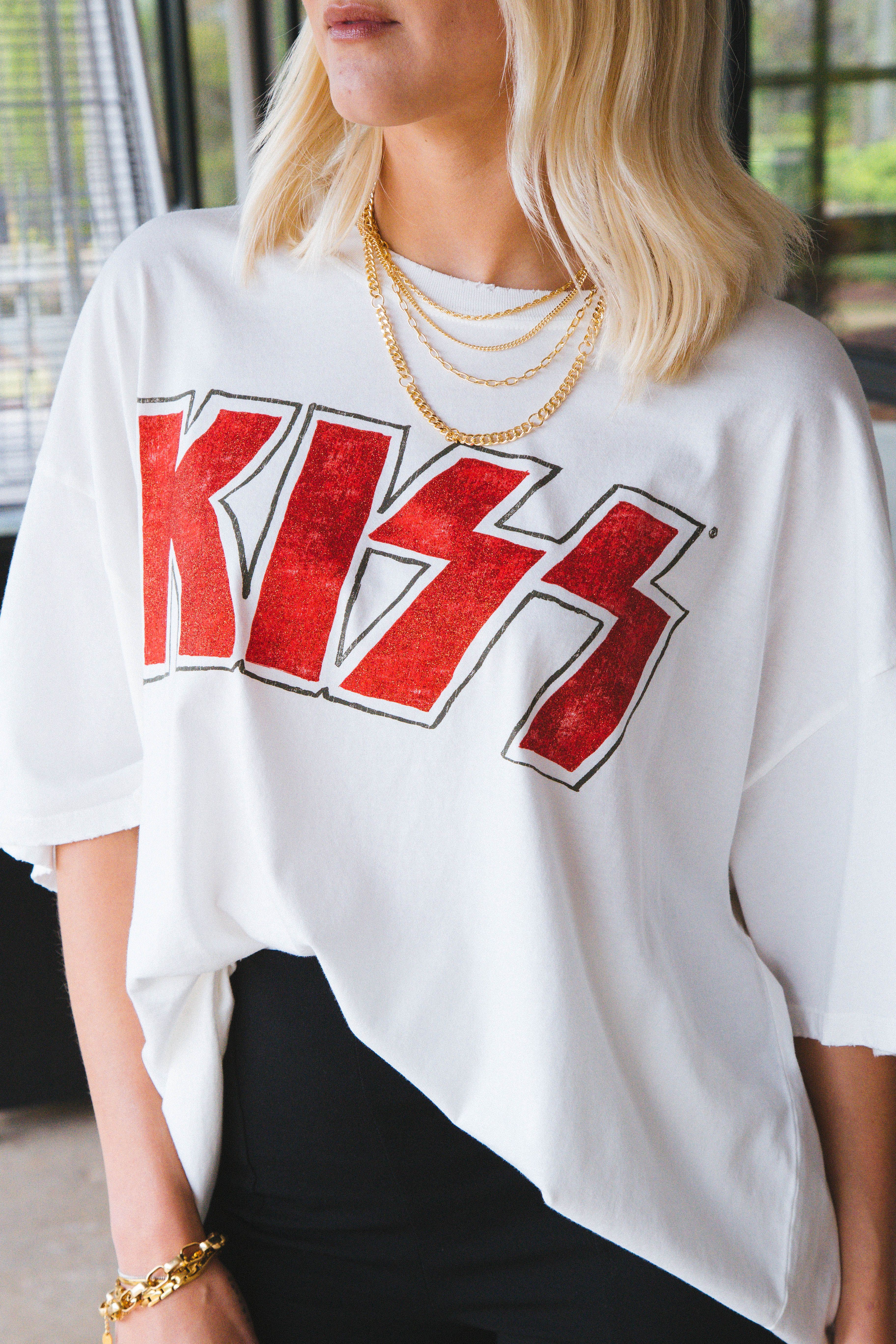 Glitter Kiss Tee, Vintage White | DayDreamer sold by North & Main Clothing Company product image thumbnail 3