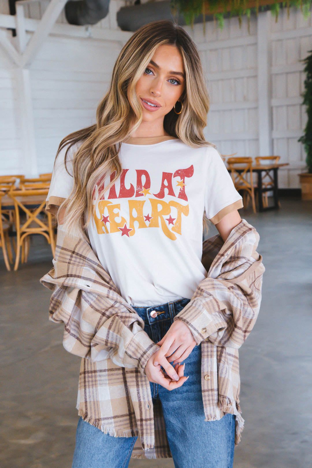Wild at Heart Tee, Sand sold by North & Main Clothing Company