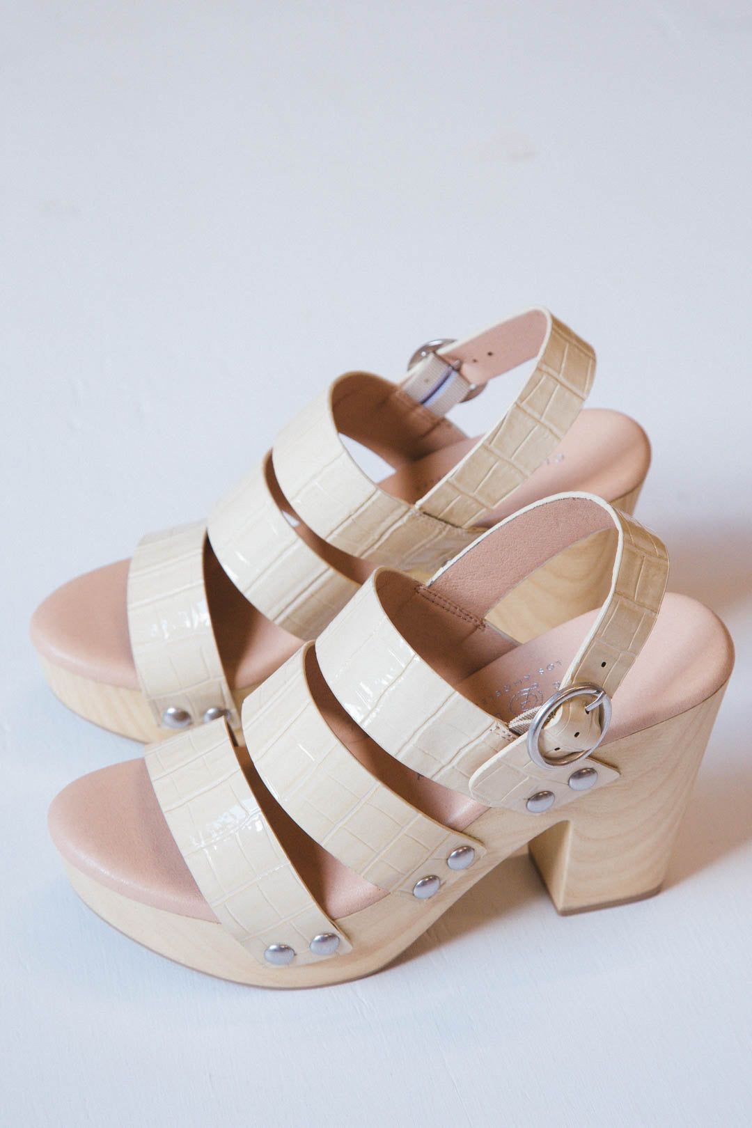 Fenny Croc Platform Heel, Cream | CL by Chinese Laundry sold by North & Main Clothing Company