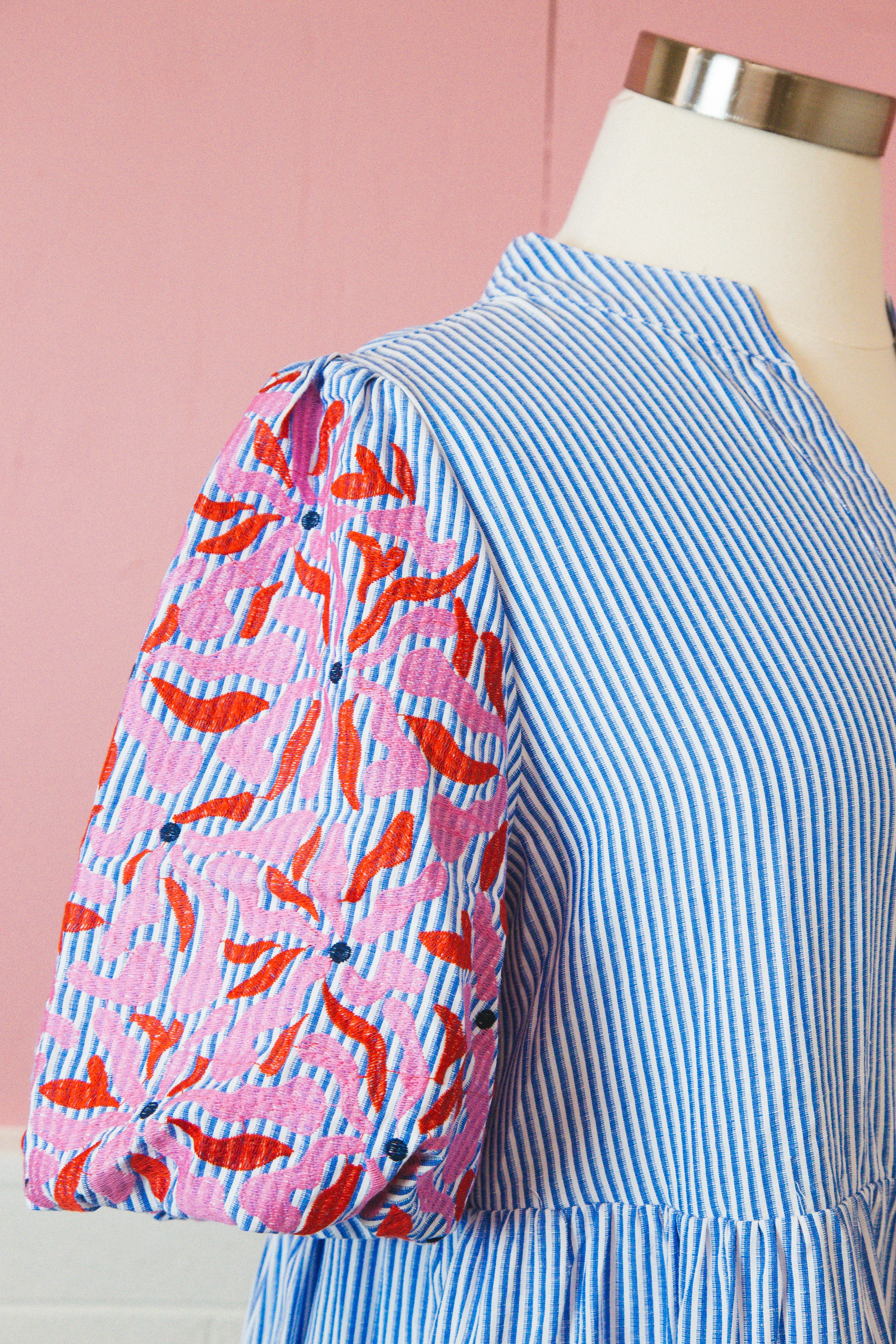 Melody Embroidered Sleeve Dress, Blue | Plus Size sold by North & Main Clothing Company product image thumbnail 2