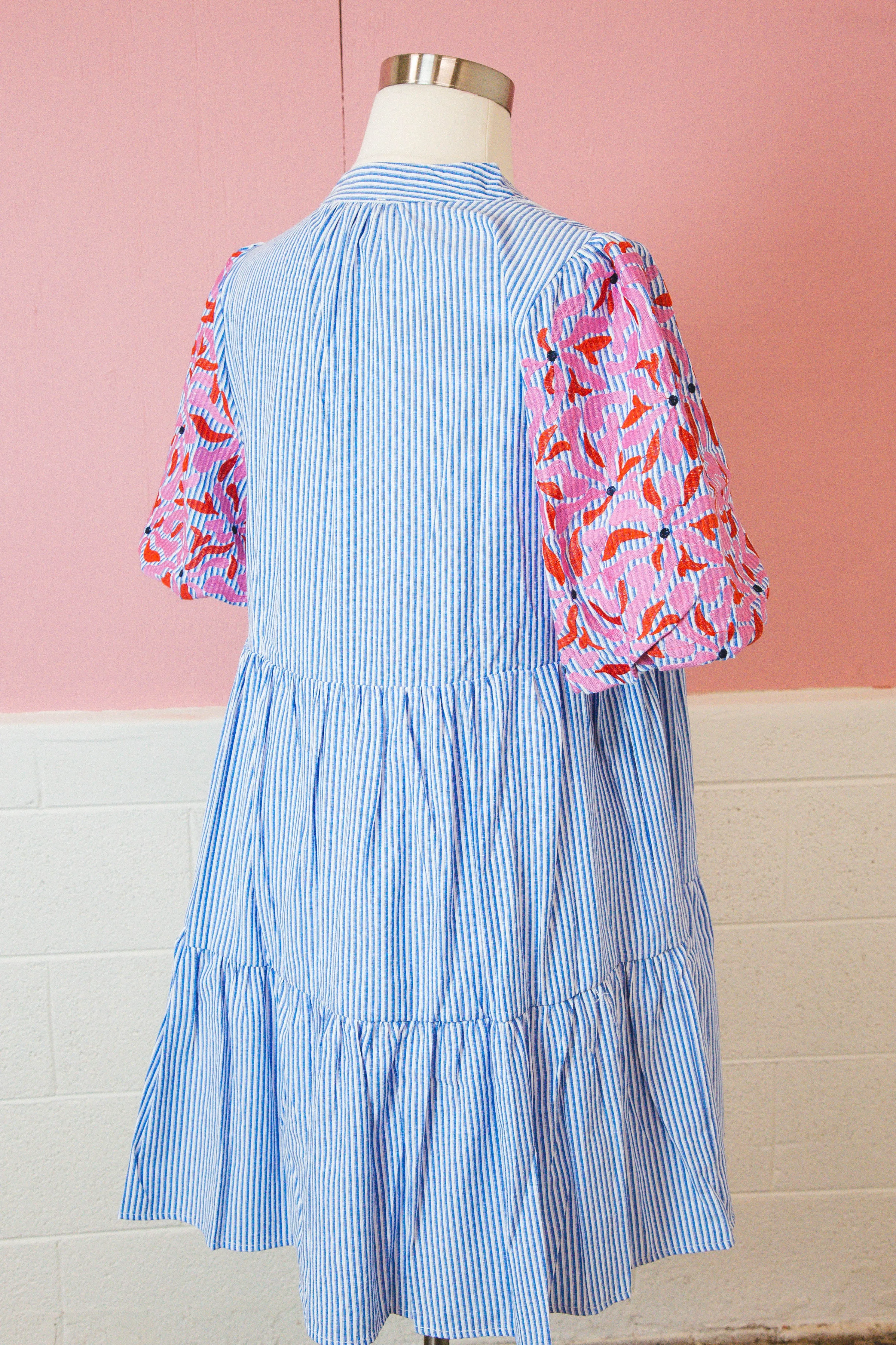 Melody Embroidered Sleeve Dress, Blue | Plus Size sold by North & Main Clothing Company product image thumbnail 3