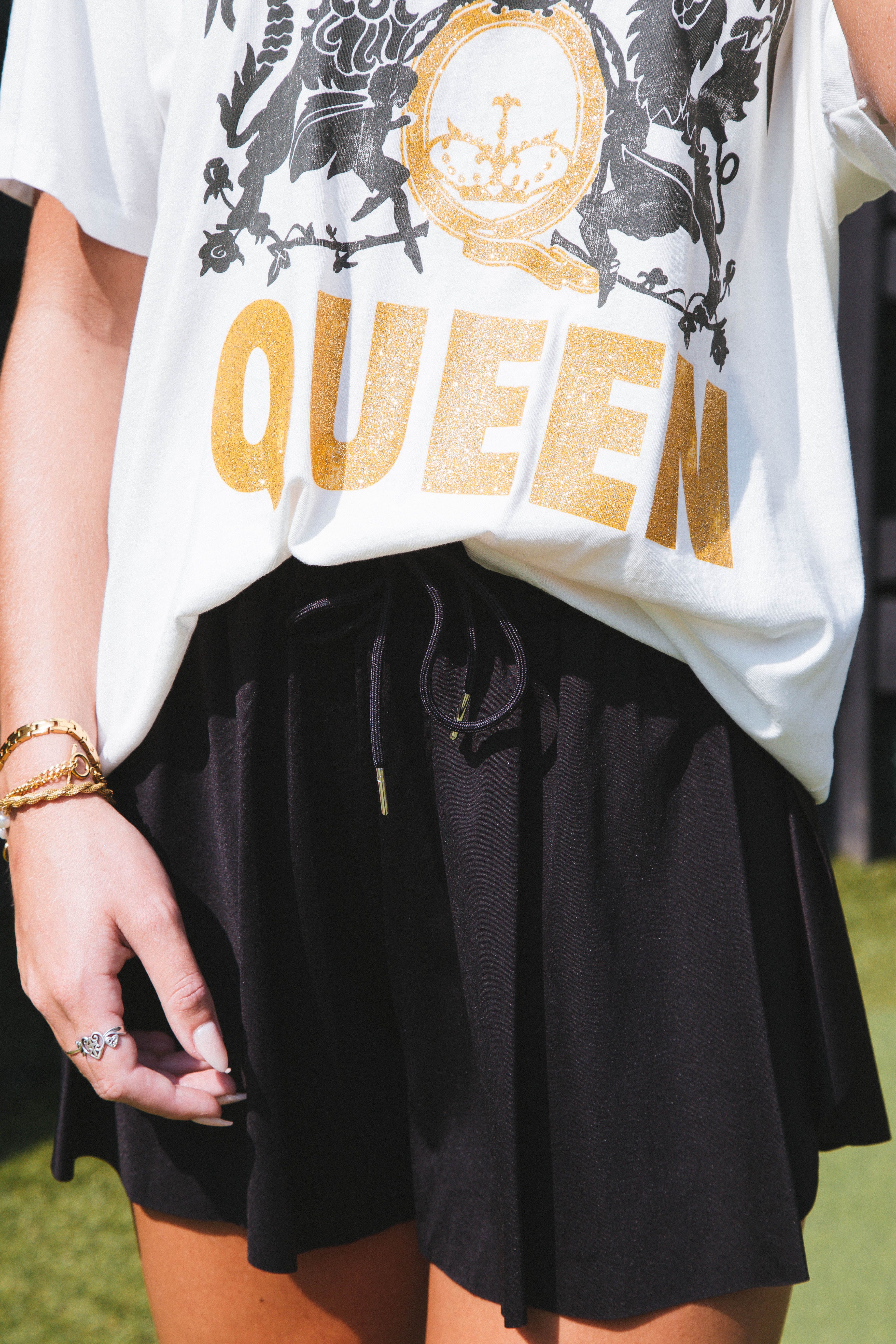 Queen Glitter Crest Merch Tee, Vintage White | DayDreamer sold by North & Main Clothing Company product image thumbnail 4