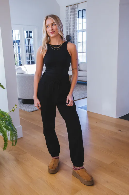 Blakely High Waist Jogger Sweatpants, Black sold by North & Main Clothing Company