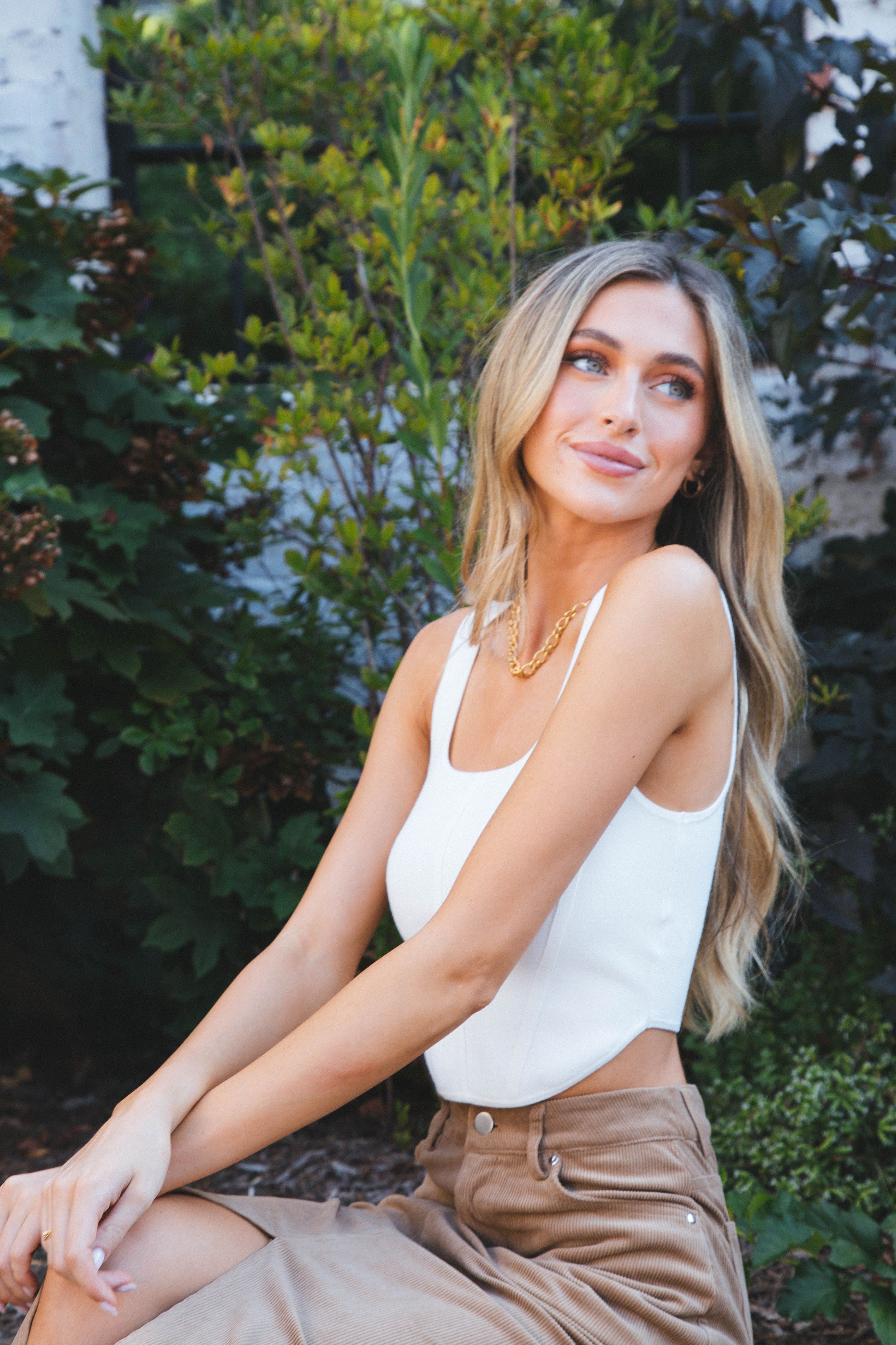 Ready to Rock Cropped Rib Tank, Ivory sold by North & Main Clothing Company product image thumbnail 5