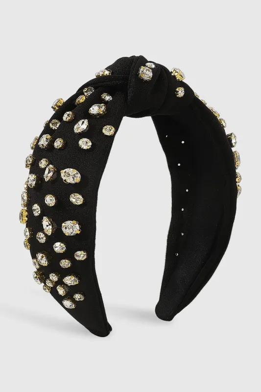Poppy Rhinestone Knot Headband, Black sold by North & Main Clothing Company