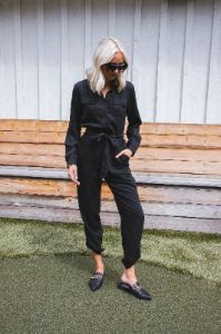 Frenzia Tencel Jumpsuit, Black | Velvet Heart sold by North & Main Clothing Company