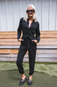 Frenzia Tencel Jumpsuit, Black | Velvet Heart sold by North & Main Clothing Company