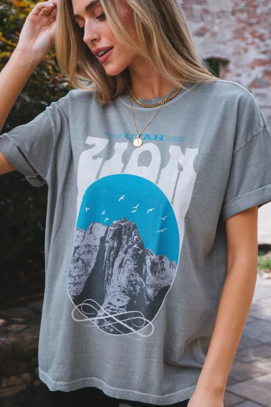 Zion Utah Western Tee, Army Green | Girl Dangerous sold by North & Main Clothing Company