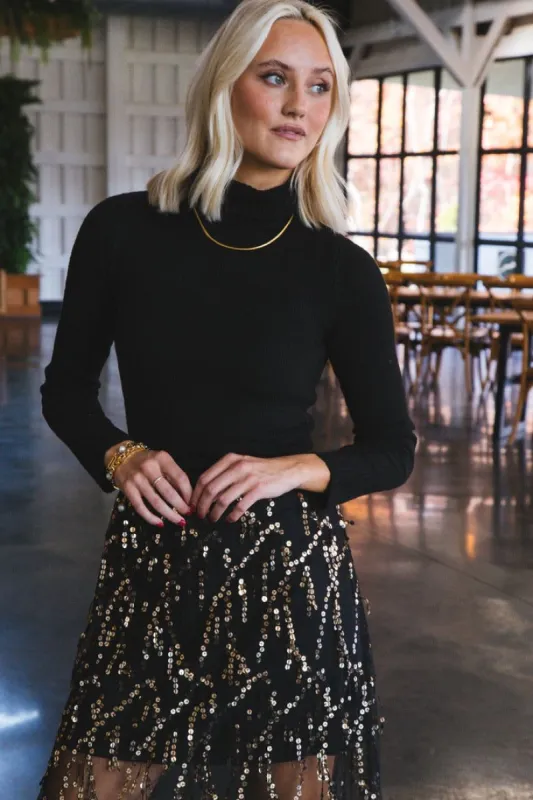 Lessie Turtleneck Sweater, Black made by Love Tree