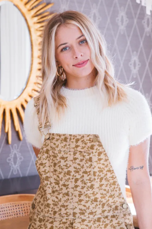 Rudy Ribbed Short Sleeve Sweater, Cream | Sadie & Sage sold by North & Main Clothing Company