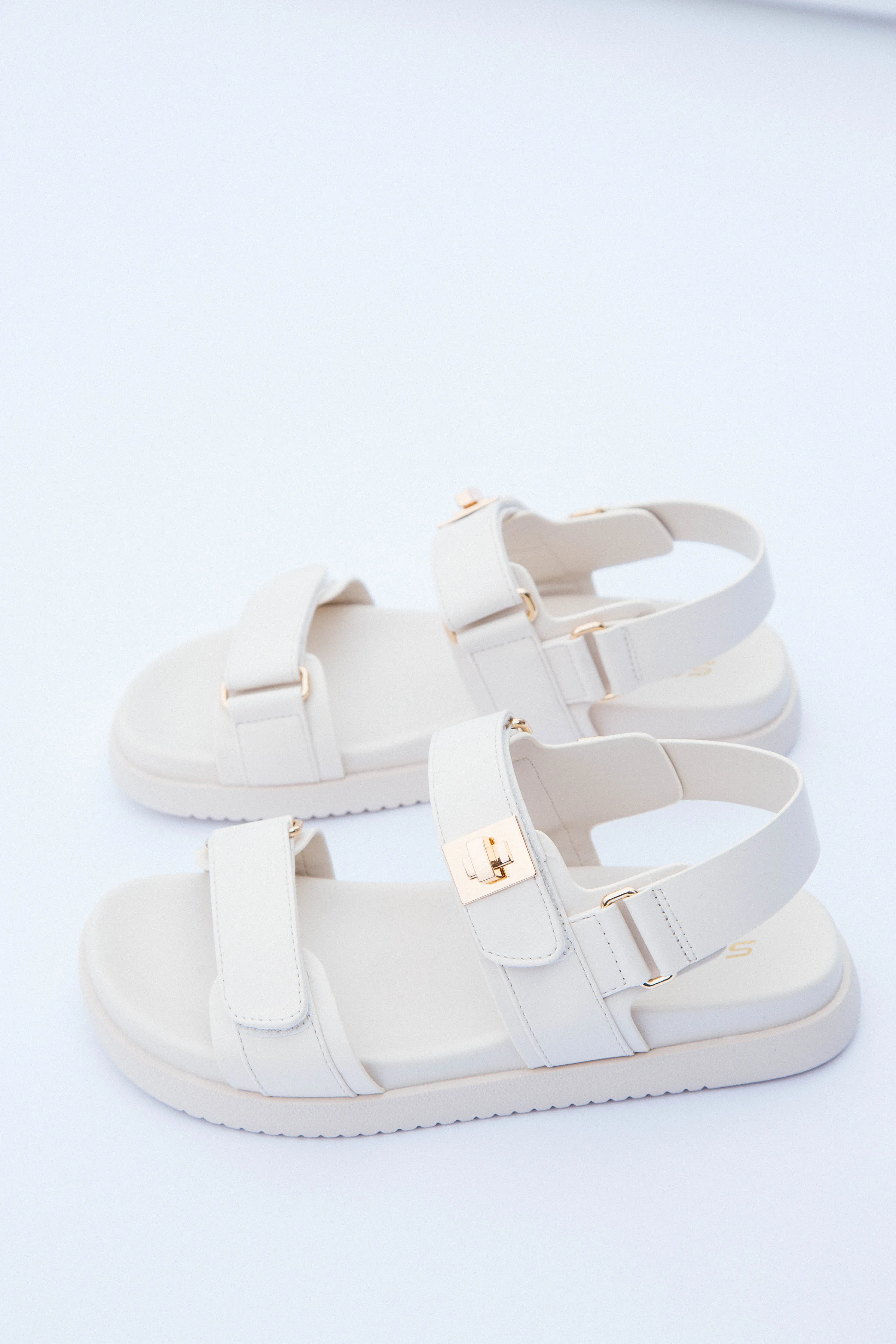 Cobber Flatform Sandal, Bone PU sold by North & Main Clothing Company