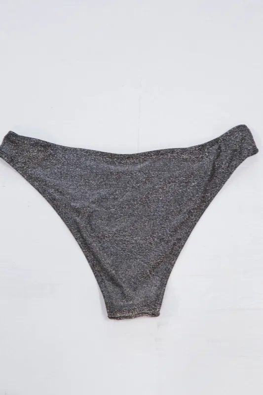 Portofino Bikini Bottom, Metallic Charcoal sold by North & Main Clothing Company