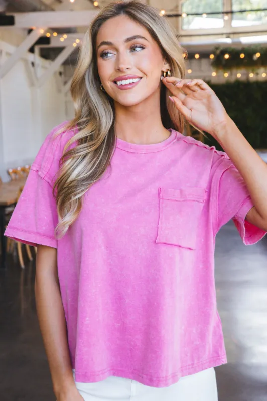 Ontario Oversized Tee, Pink sold by North & Main Clothing Company