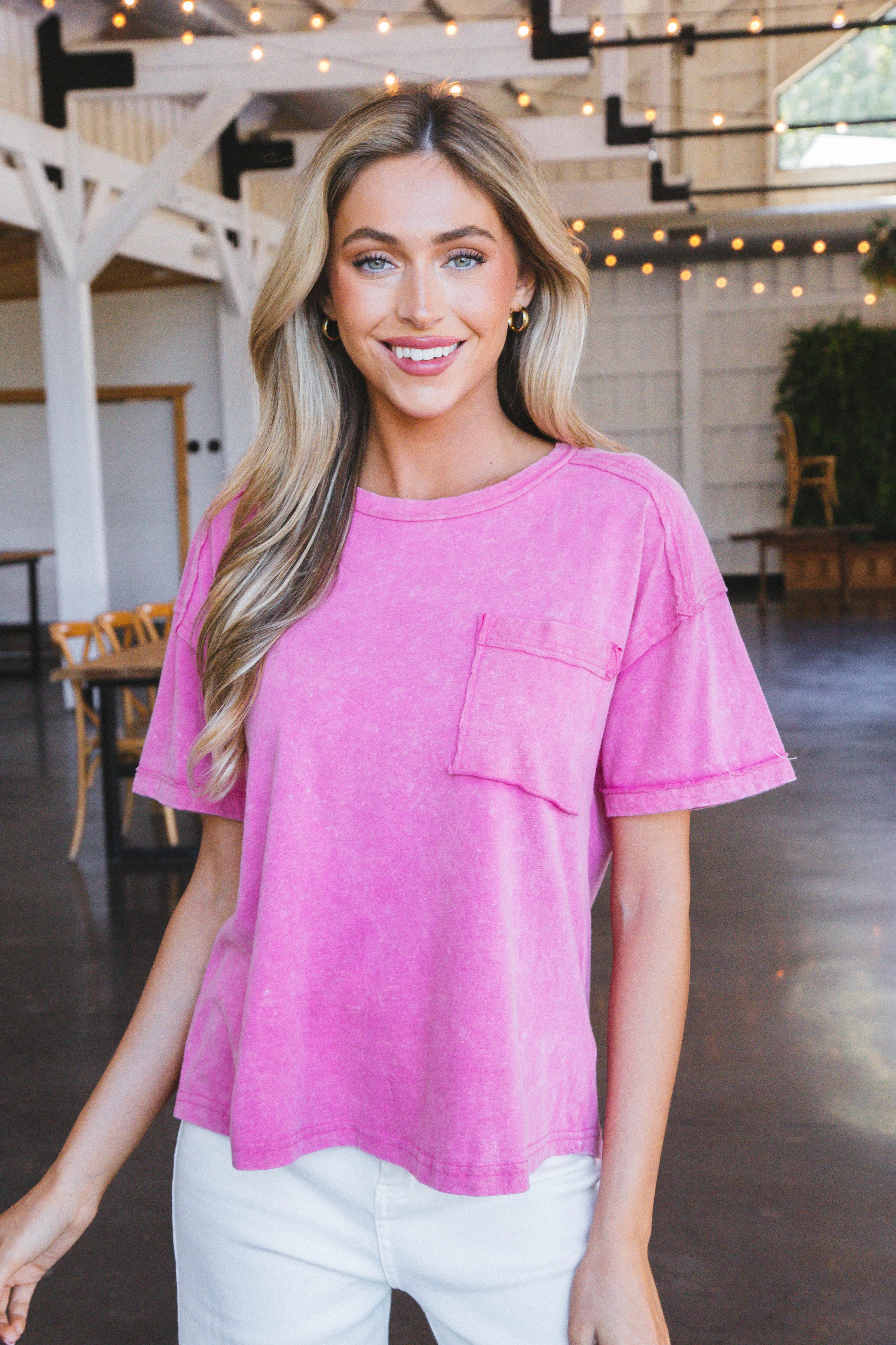 Ontario Oversized Tee, Pink sold by North & Main Clothing Company product image thumbnail 2