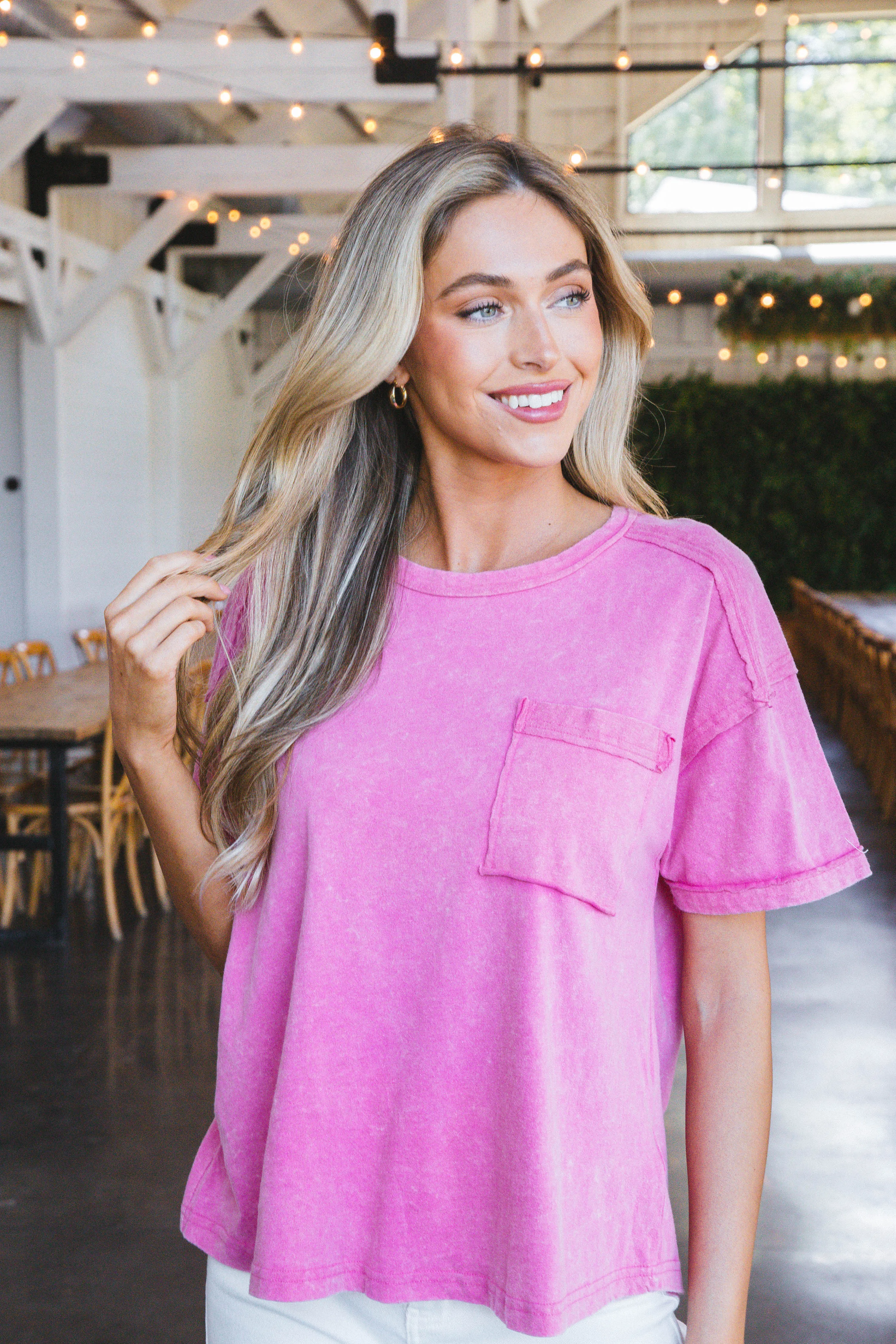 Ontario Oversized Tee, Pink sold by North & Main Clothing Company product image thumbnail 5