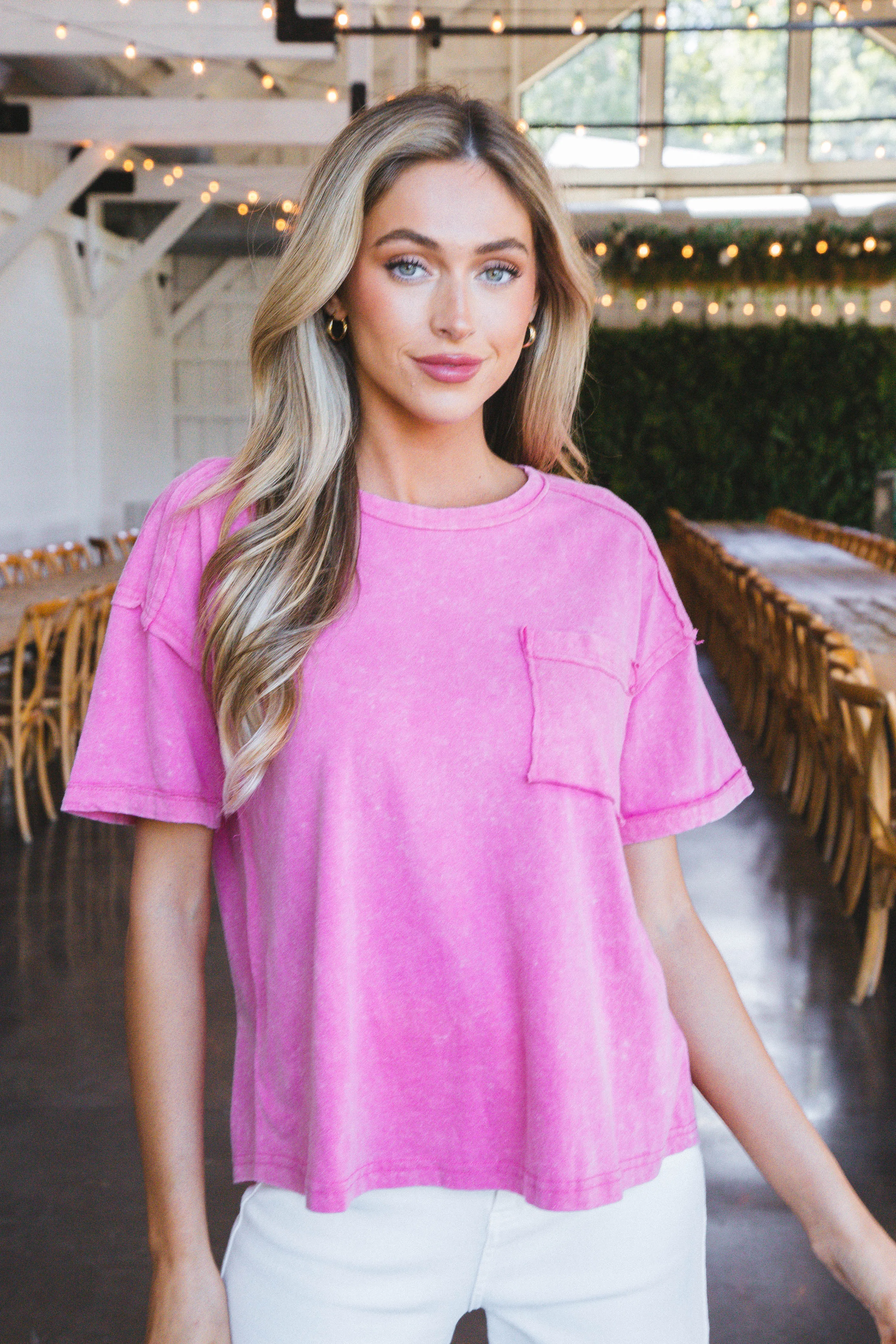 Ontario Oversized Tee, Pink sold by North & Main Clothing Company product image thumbnail 3