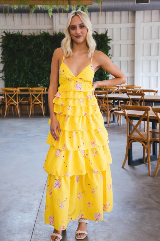 Callie Tiered Maxi Dress, Song Bird | Buddy Love sold by North & Main Clothing Company