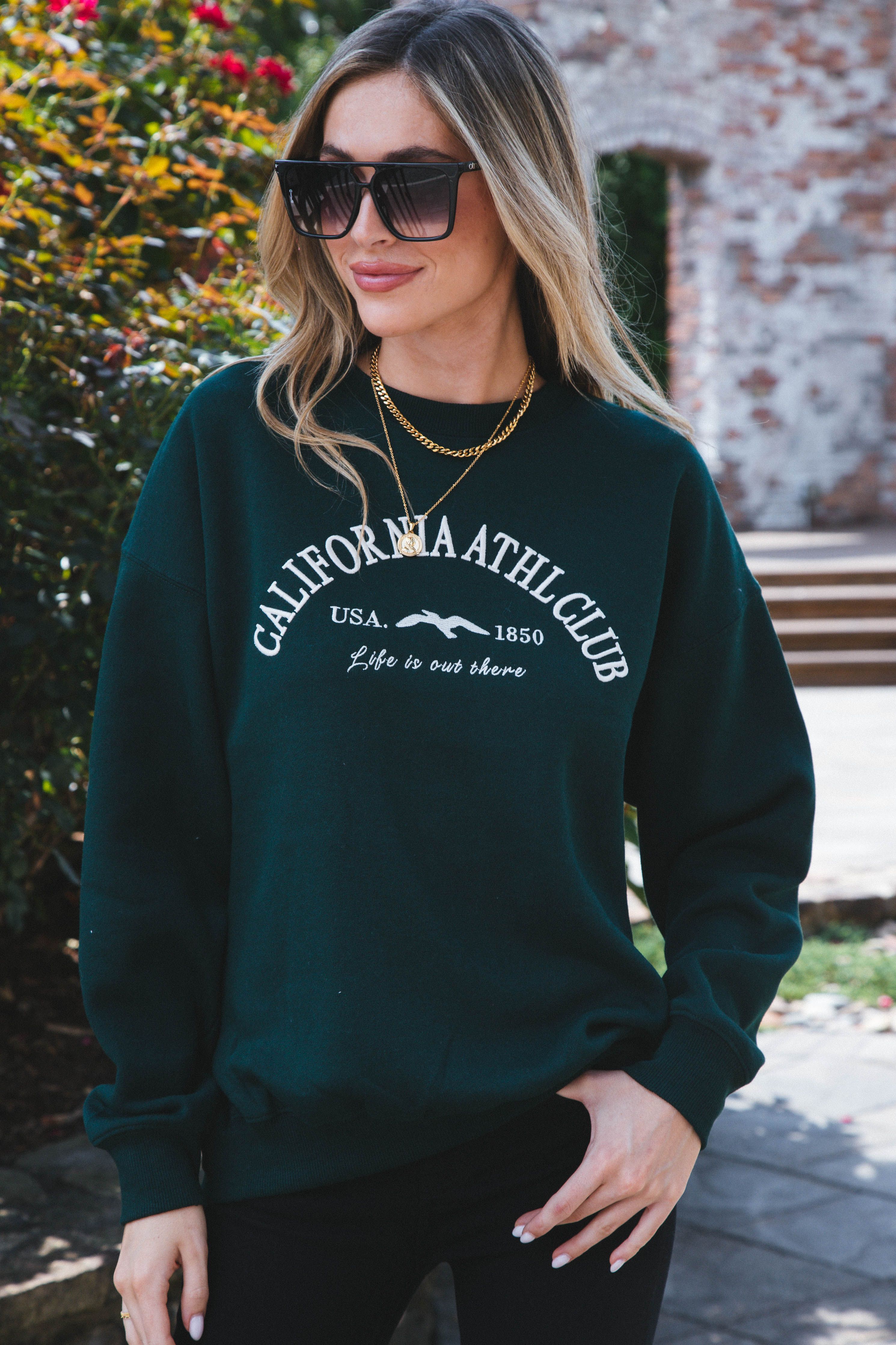 California Athletic Club Sweatshirt, Hunter Green sold by North & Main Clothing Company product image thumbnail 2