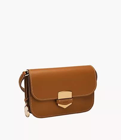 Lennox Small Flap Crossbody, Saddle | Fossil® sold by North & Main Clothing Company product image thumbnail 3