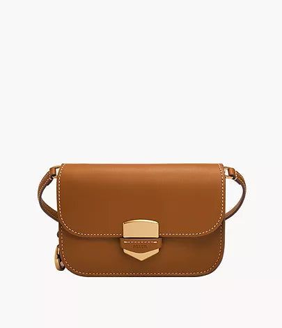 Lennox Small Flap Crossbody, Saddle | Fossil® sold by North & Main Clothing Company