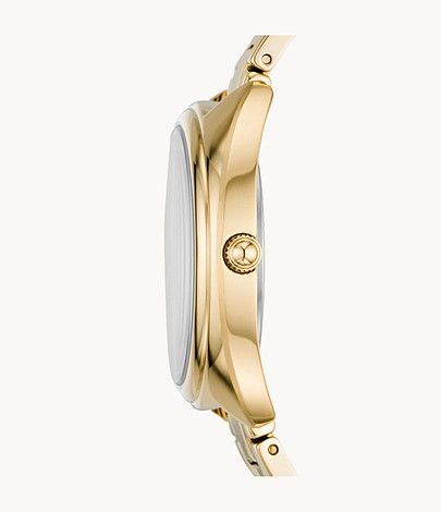 Gabby Three-Hand Date Gold-Tone Stainless Steel Watch, Gold | FOSSIL sold by North & Main Clothing Company product image thumbnail 3
