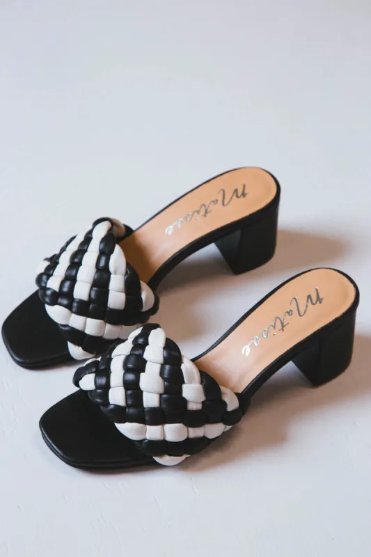 Gigi Leather Heel, Black/White | Matisse sold by North & Main Clothing Company