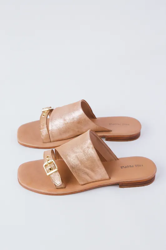 Mila Minimal Flat Sandal, Rose Gold | Free People sold by North & Main Clothing Company