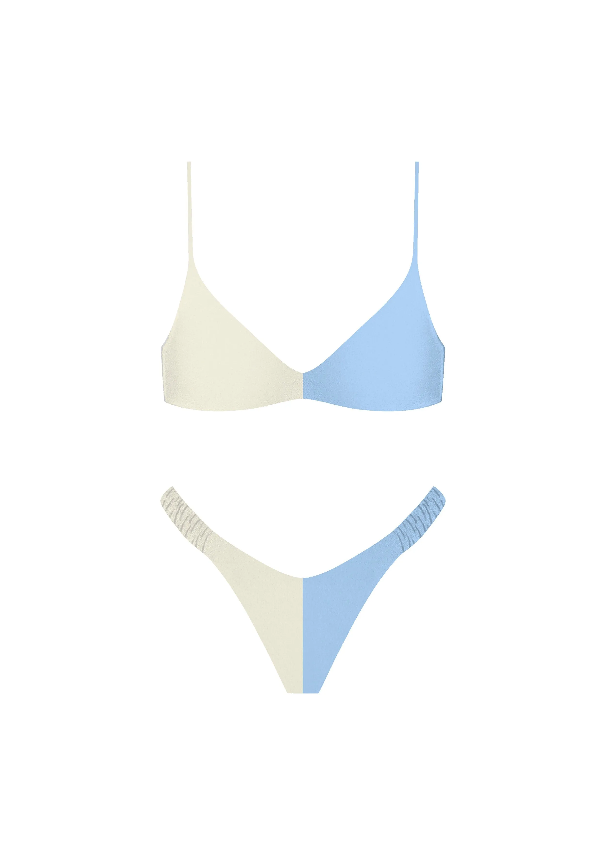 Malibu Color Block Bikini Bottoms, Creme/Blue sold by North & Main Clothing Company product image thumbnail 4