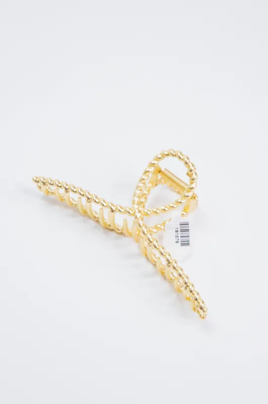 Traci Twisted Hair Claw, Matte Gold sold by North & Main Clothing Company