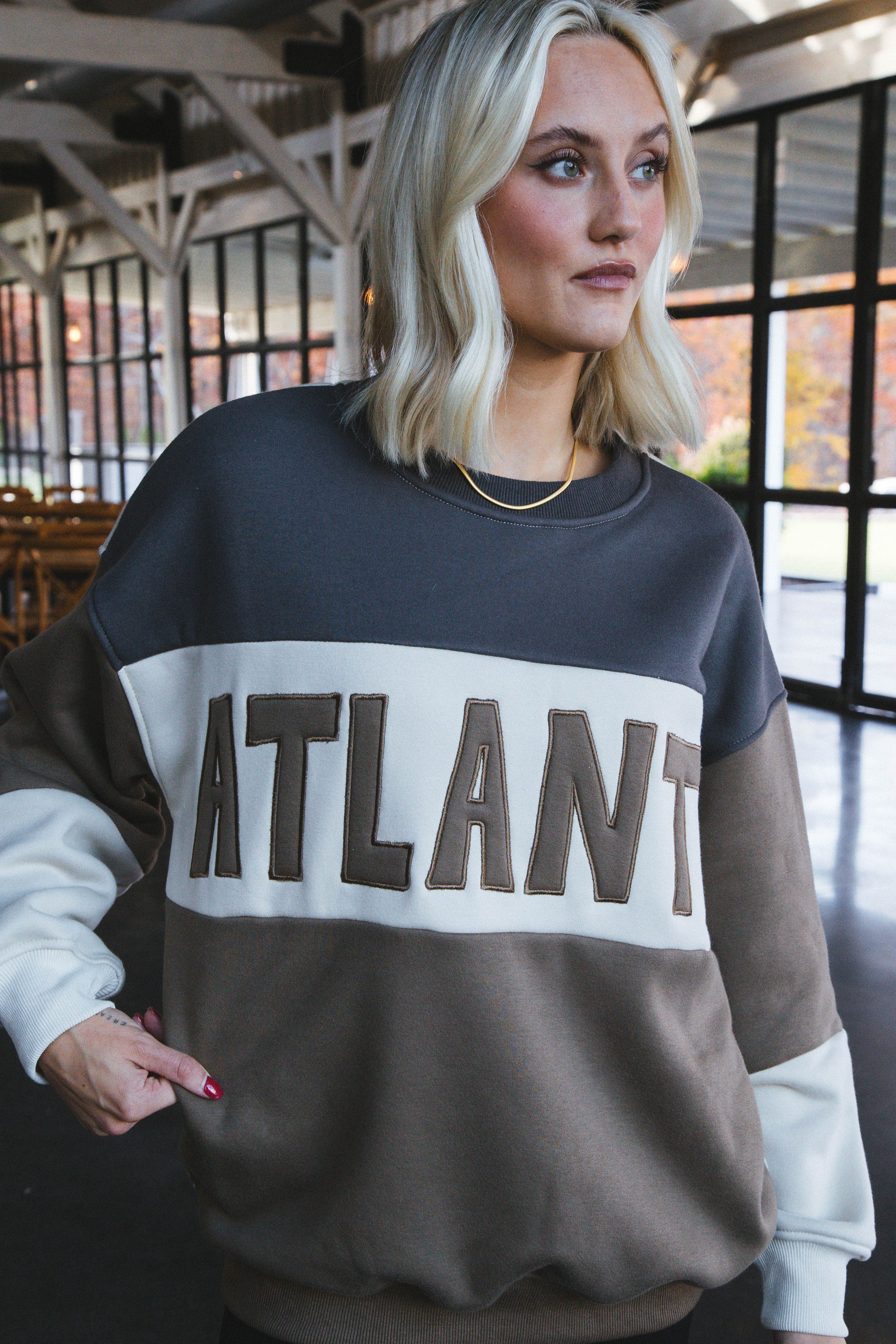Atlanta Colorblock Sweatshirt, Charcoal sold by North & Main Clothing Company product image thumbnail 5