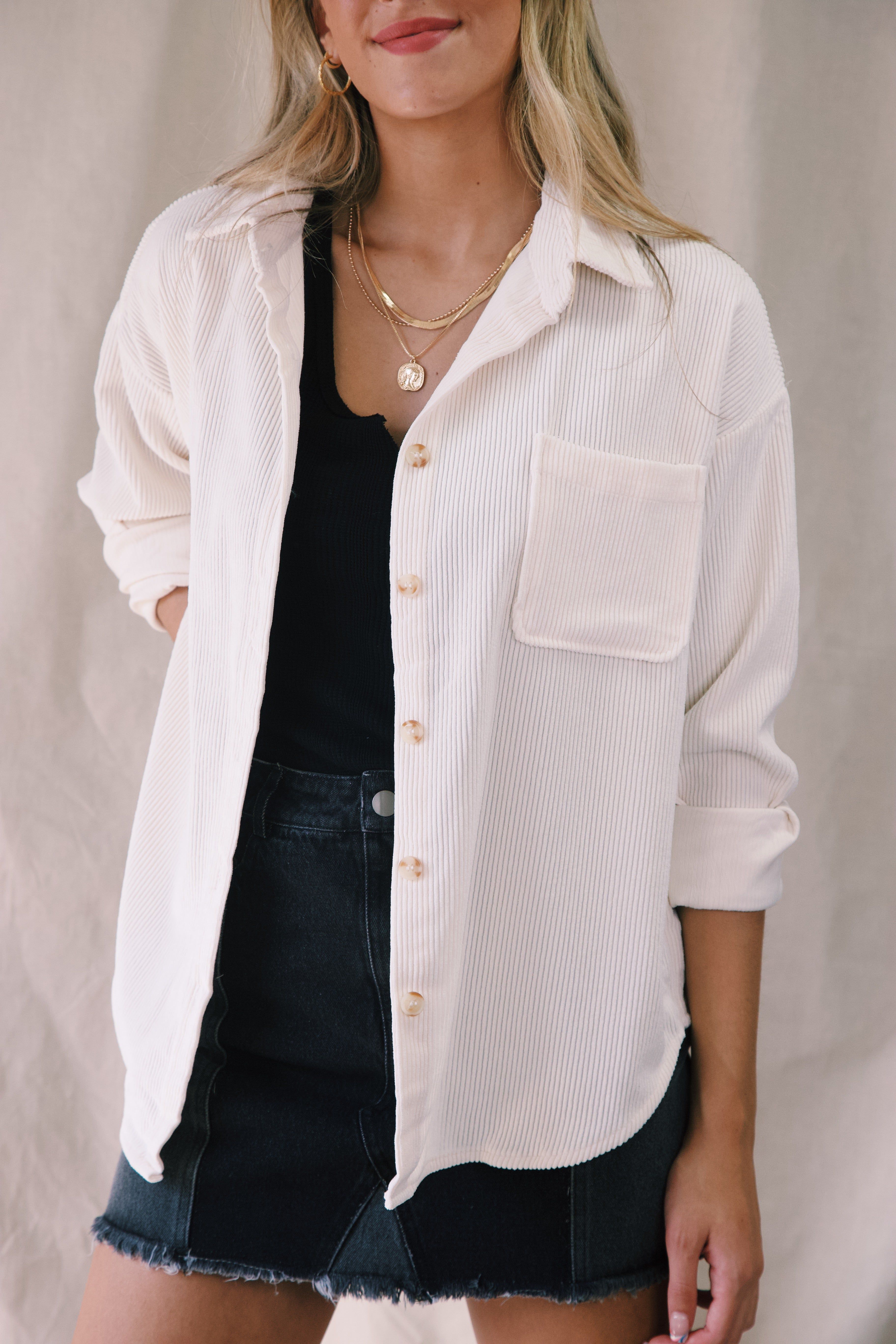 Cooling Off Corduroy Shirt, Off White sold by North & Main Clothing Company product image thumbnail 15