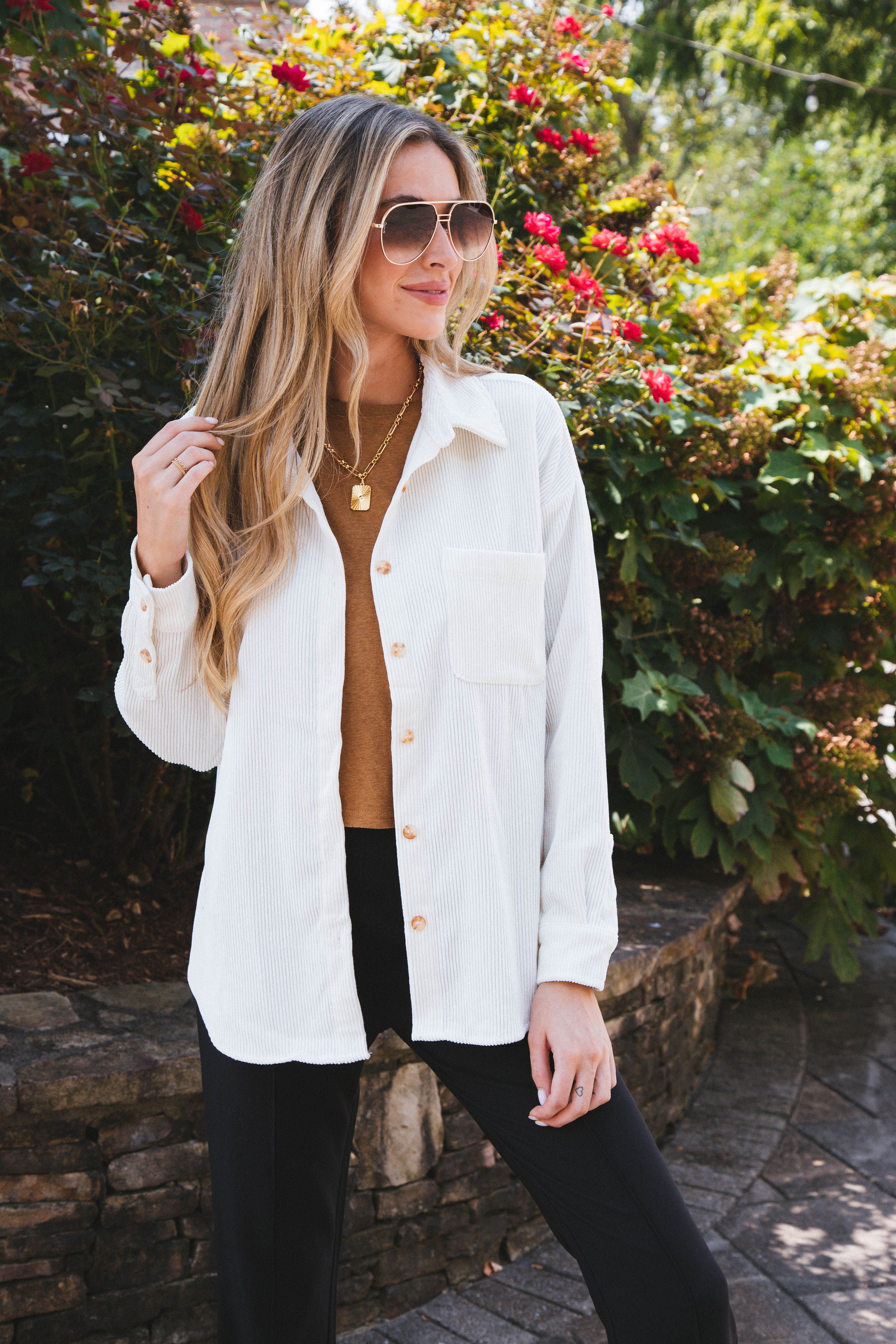 Cooling Off Corduroy Shirt, Off White sold by North & Main Clothing Company product image thumbnail 3