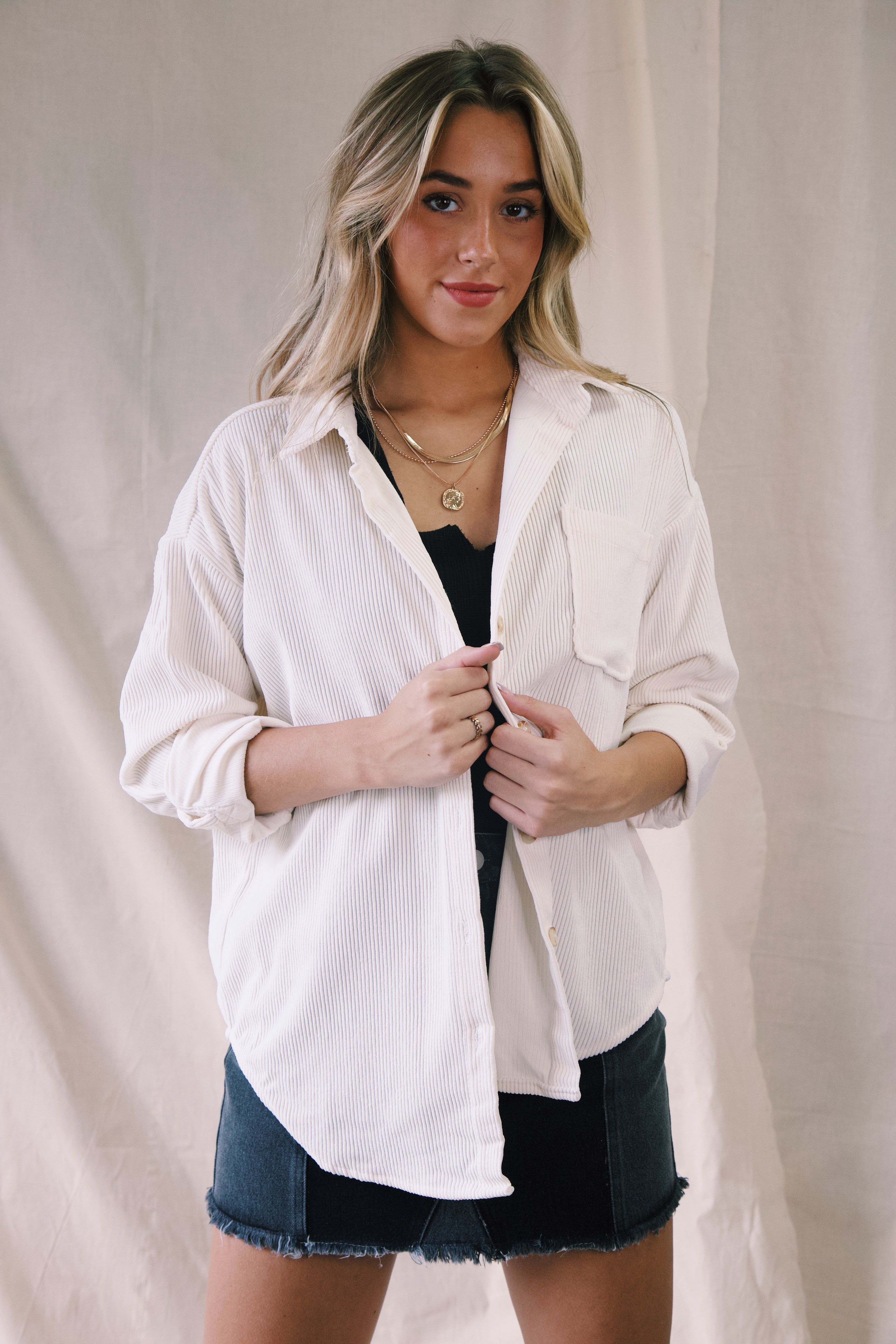 Cooling Off Corduroy Shirt, Off White sold by North & Main Clothing Company product image thumbnail 2