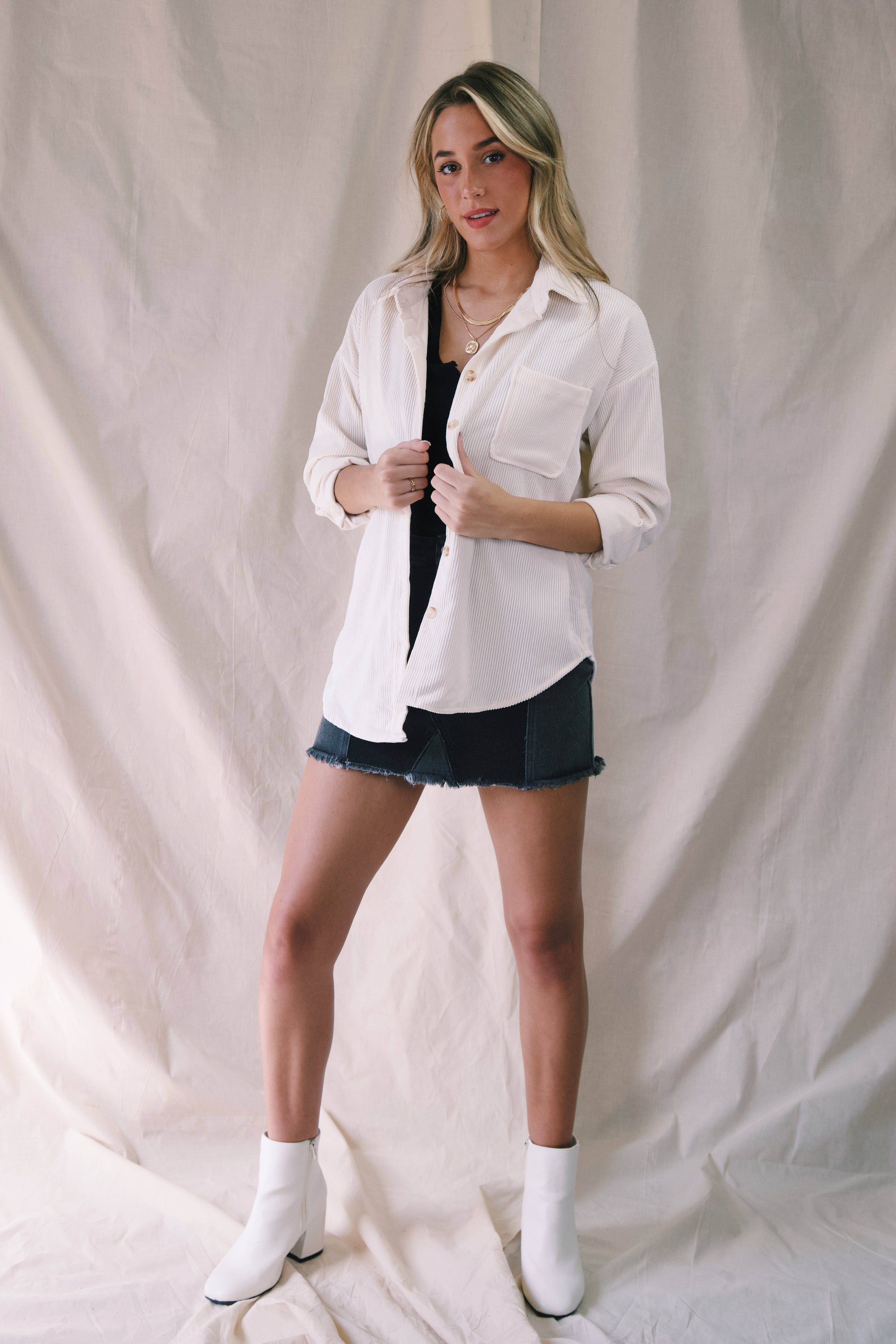 Cooling Off Corduroy Shirt, Off White sold by North & Main Clothing Company product image thumbnail 4