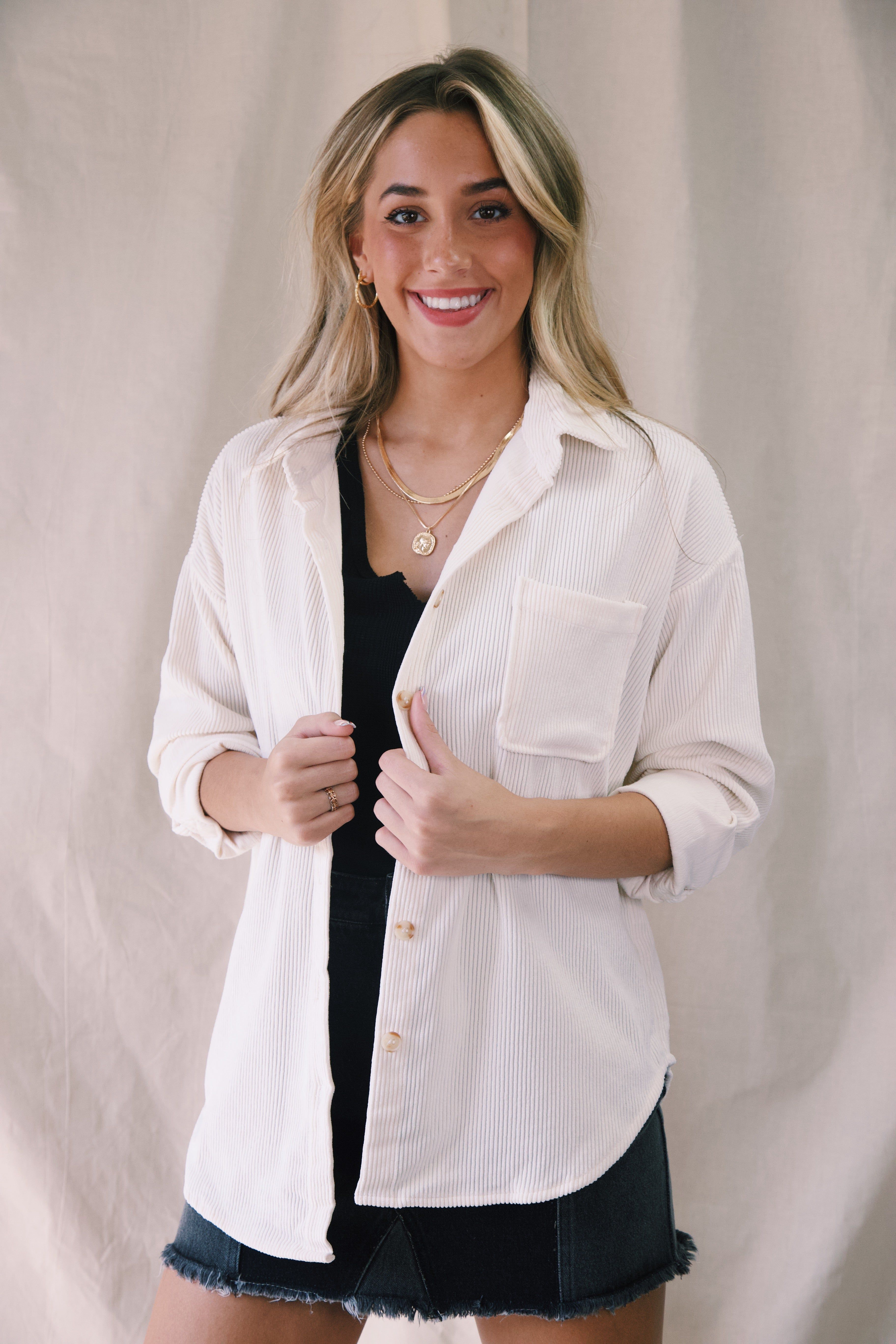 Cooling Off Corduroy Shirt, Off White sold by North & Main Clothing Company product image thumbnail 5